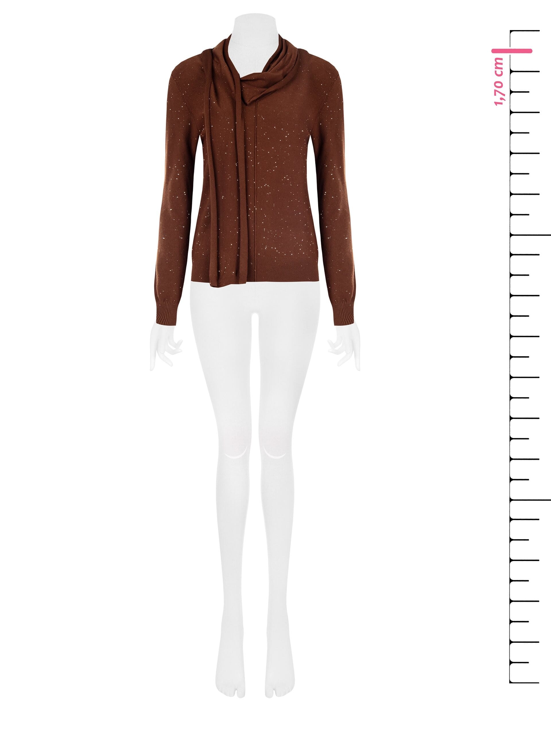 Pull avec paillettes et écharpe intégrée Rinascimento