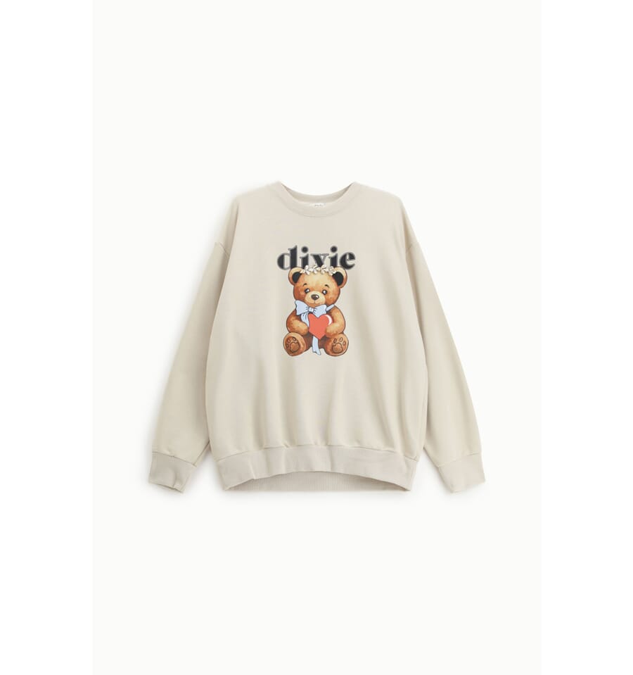 Sweatshirt Crew-neck Front Bear Print Dixie Vestiti Firmati Life