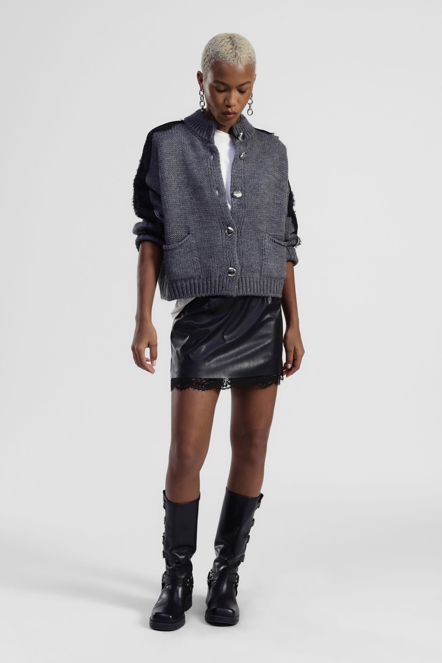 Gonna Corta Con Bordo In Pizzo E Taglio Dritto Dixie