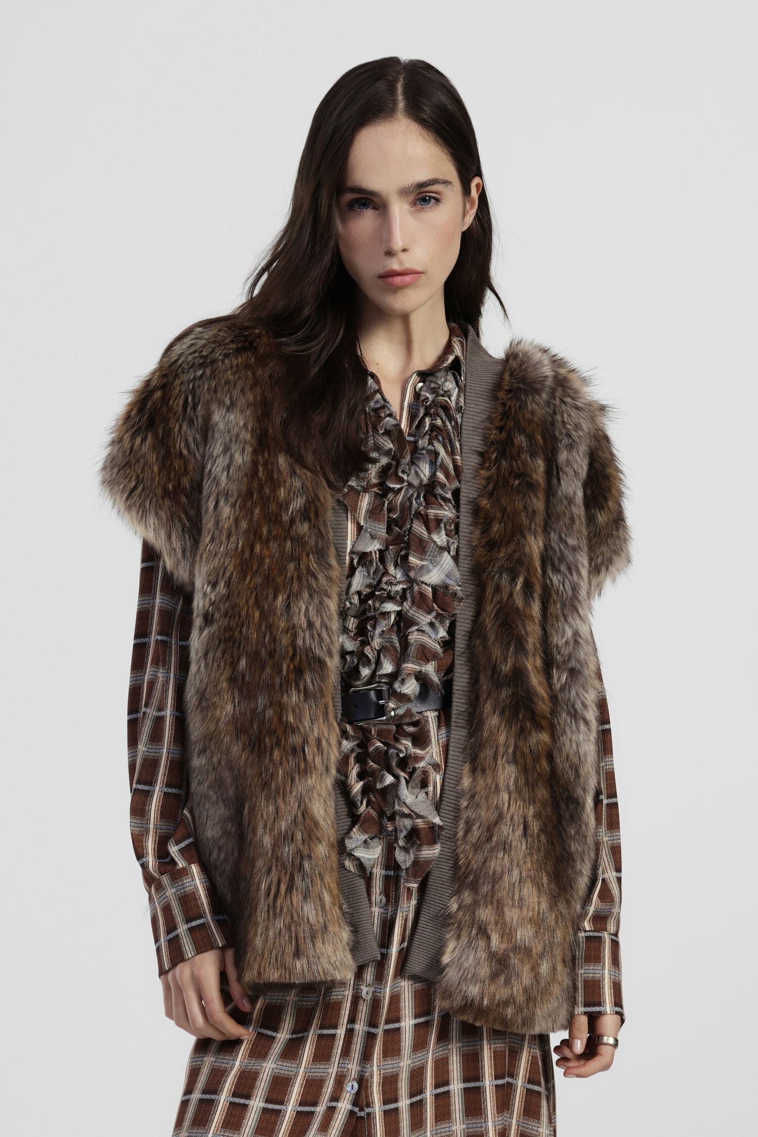 Cappotto Corto Senza Chiusura Effetto Pelliccia Dixie