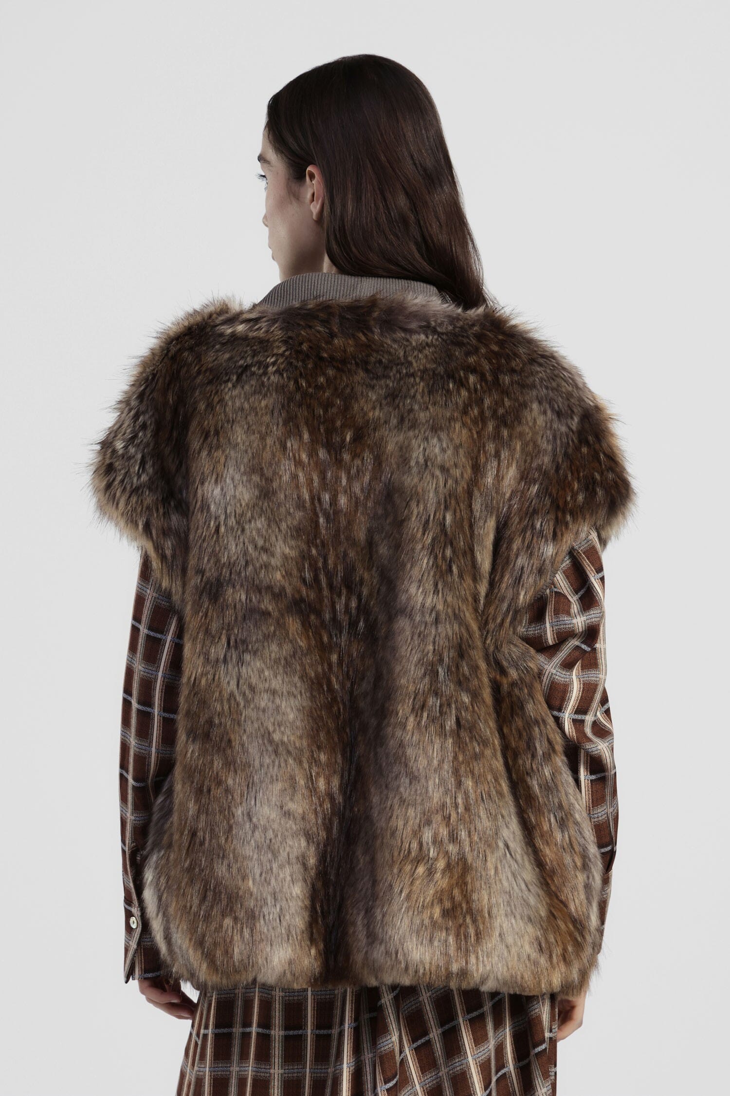 Cappotto Corto Senza Chiusura Effetto Pelliccia Dixie