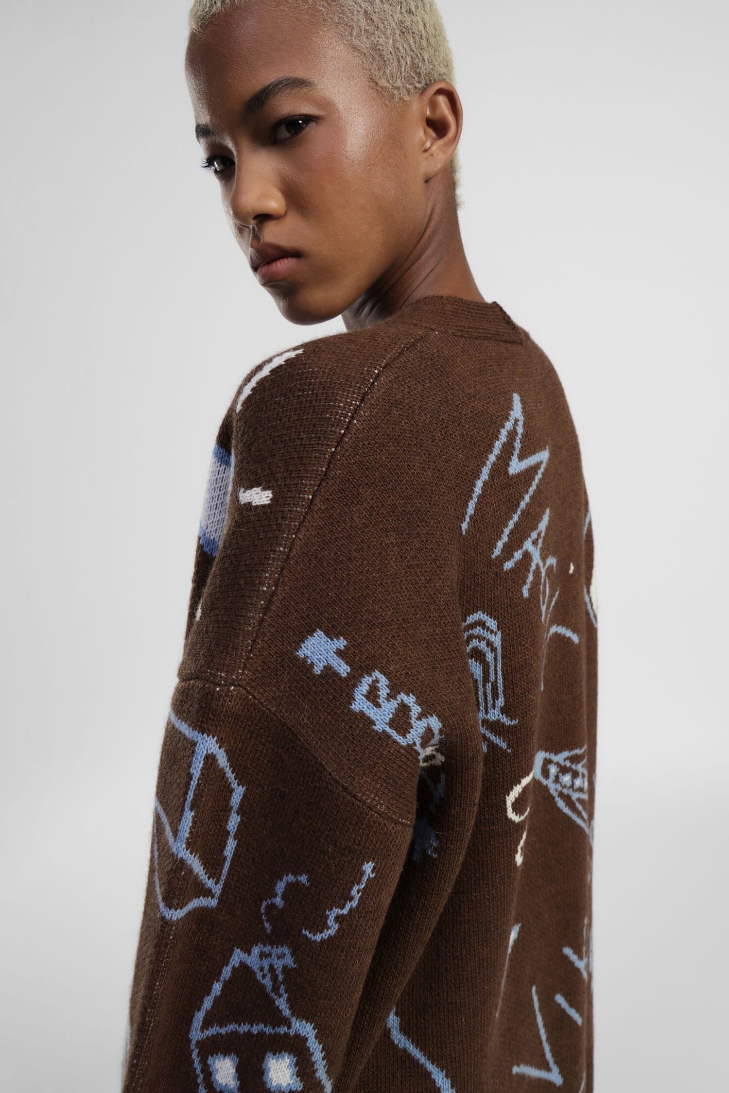 Cardigan Con Motivi Grafici E Vestibilità Ampia Dixie