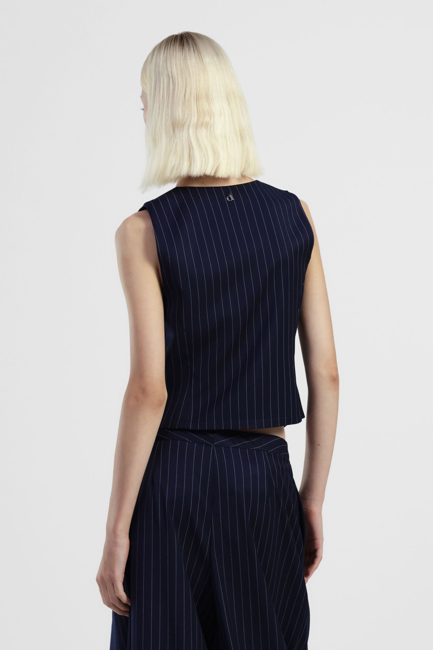 Waistcoat With Buttons And Slim Pinstripe Pattern Dixie