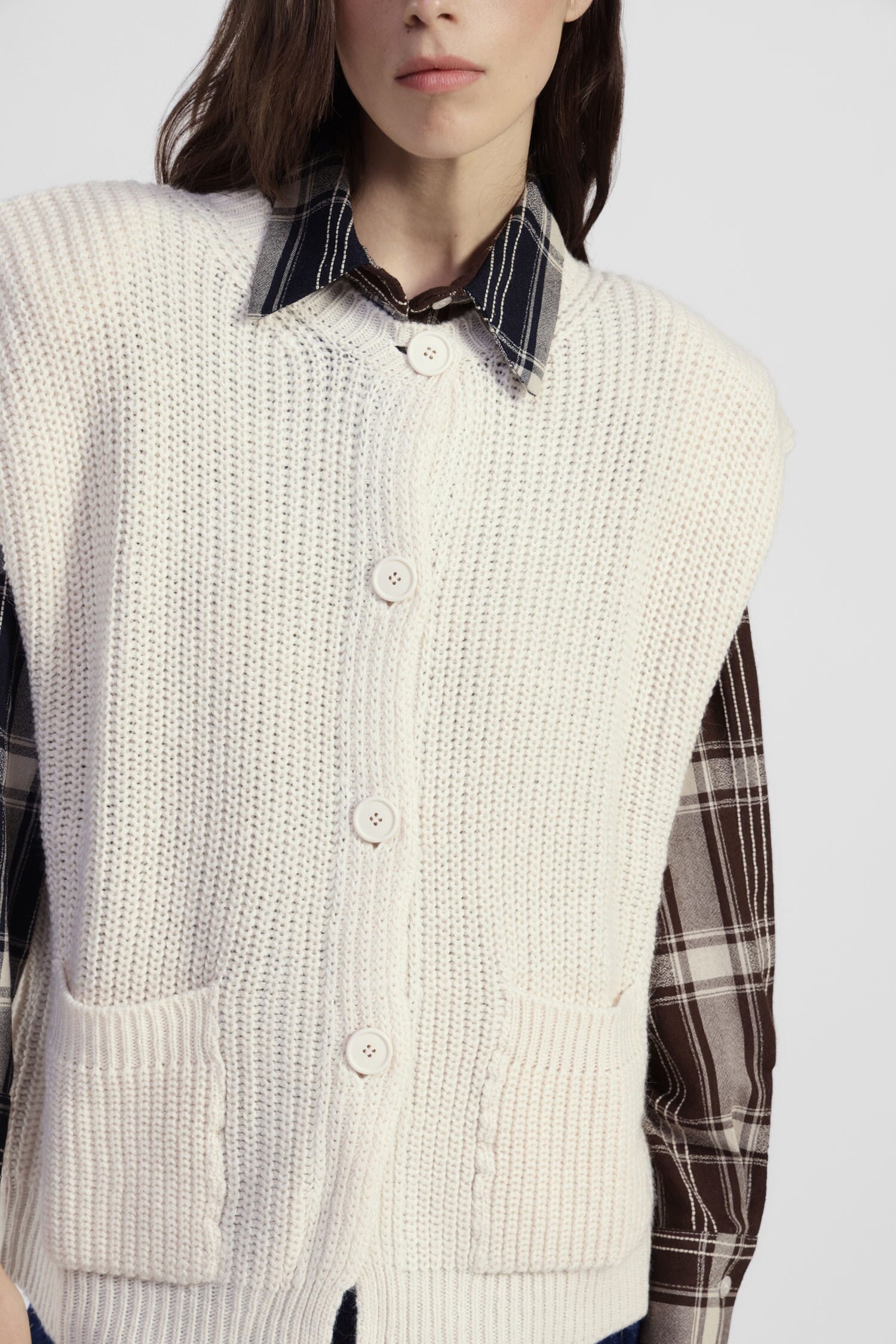 Gilet A Maglia Con Tasche Anteriori E Bottoni Dixie