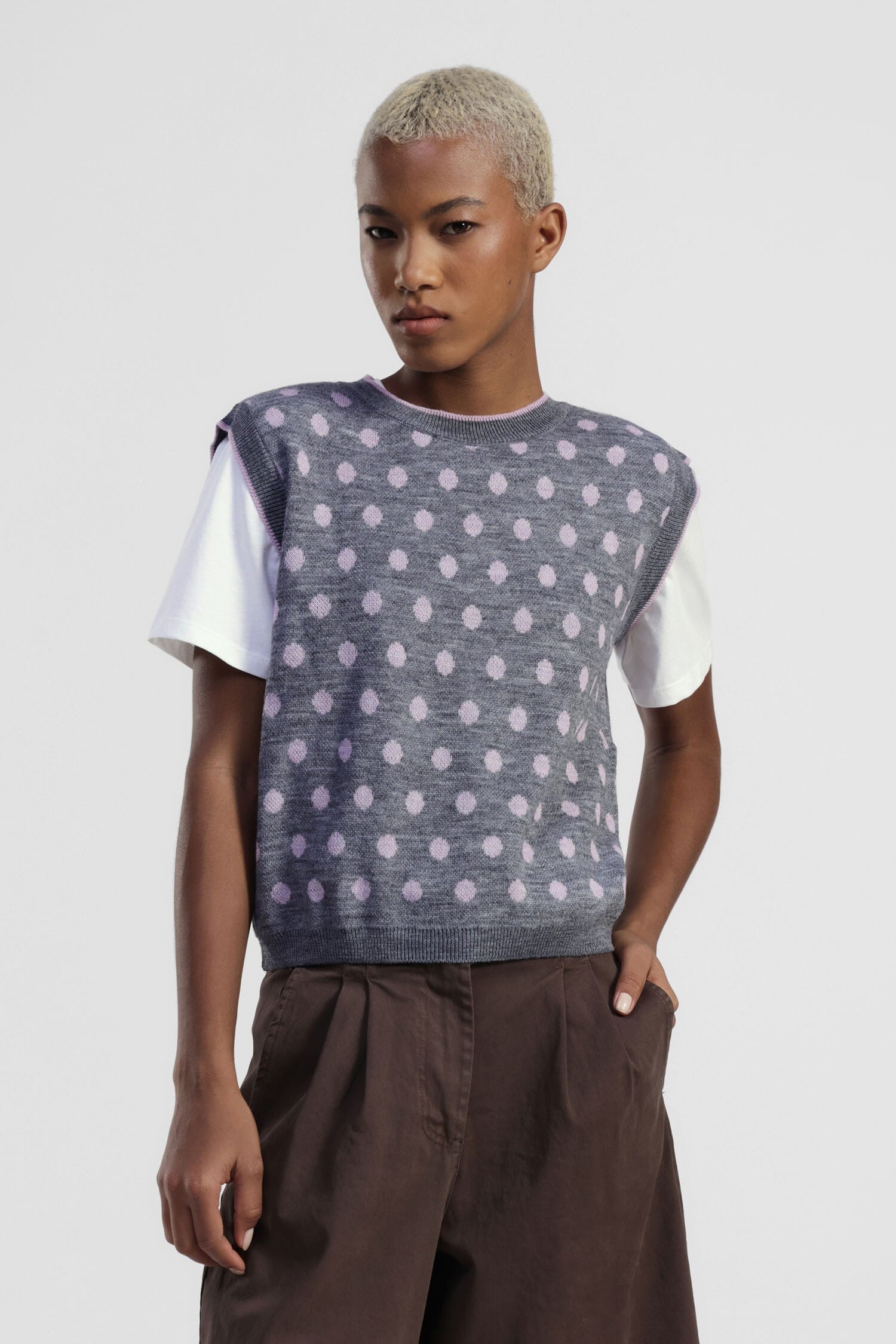 Gilet Senza Maniche Con Motivo A Pois Dixie