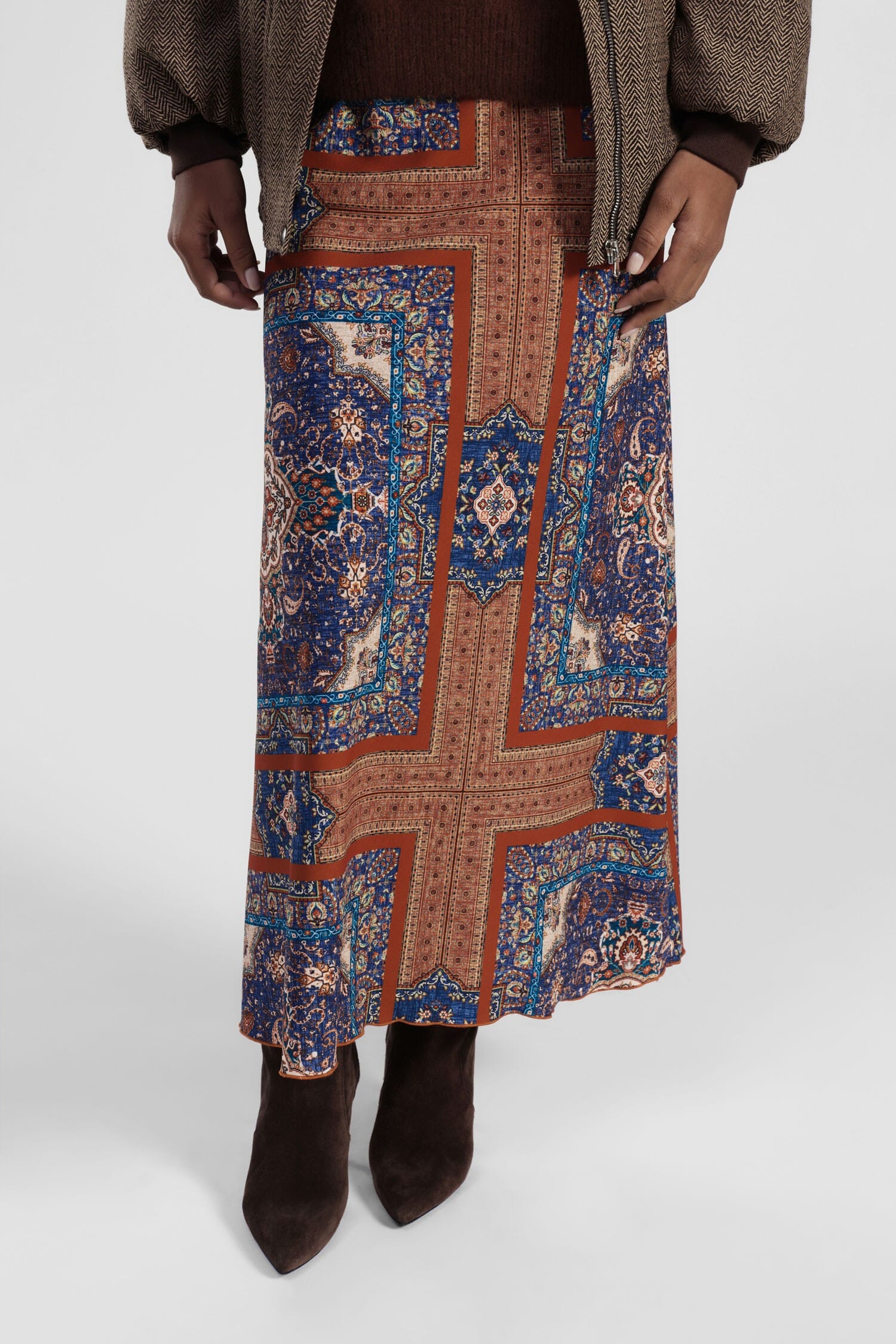 Gonna Lunga Stampa Paisley Geometrica Dixie