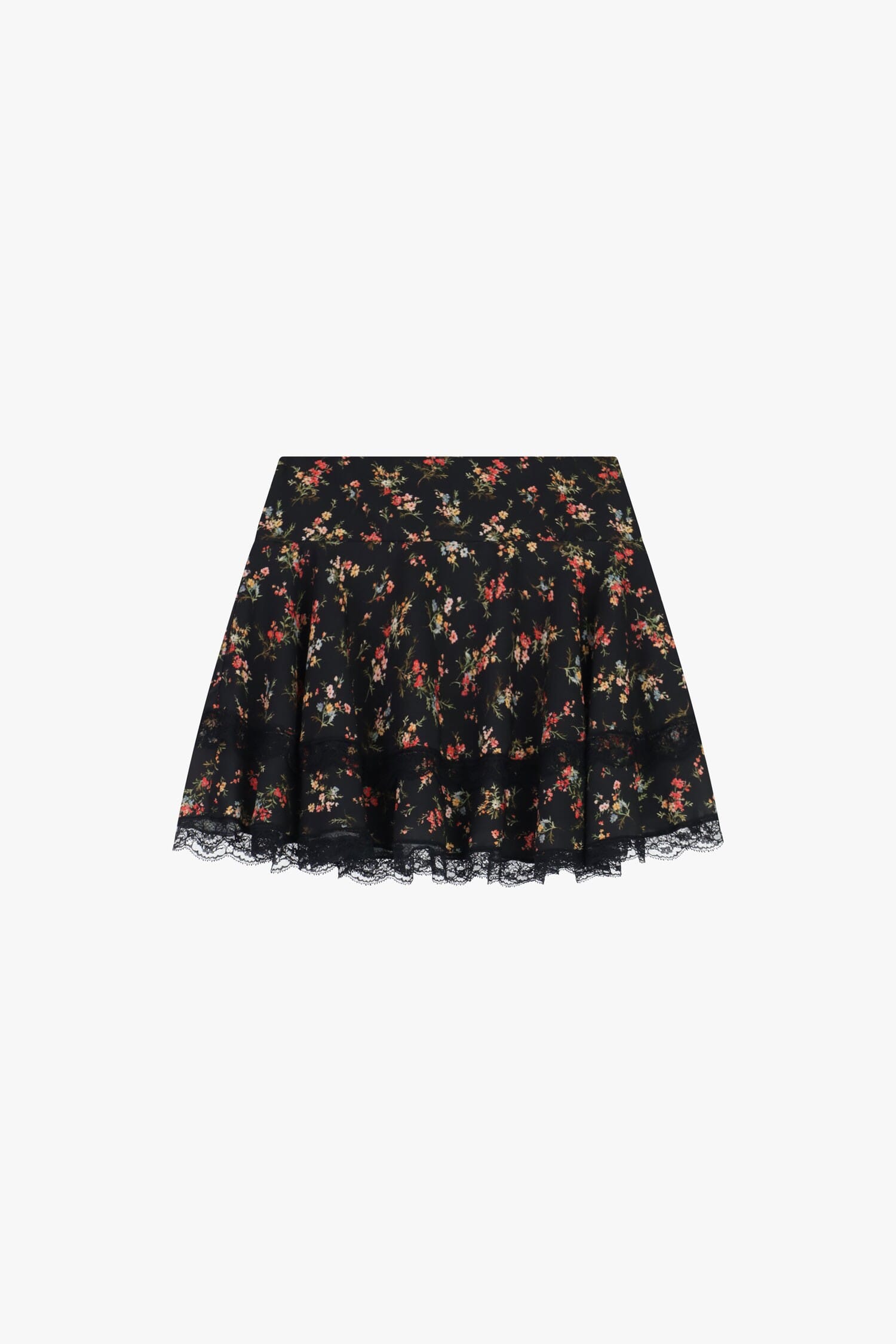 Gonna Corta A Fiori Con Bordo In Pizzo Dixie