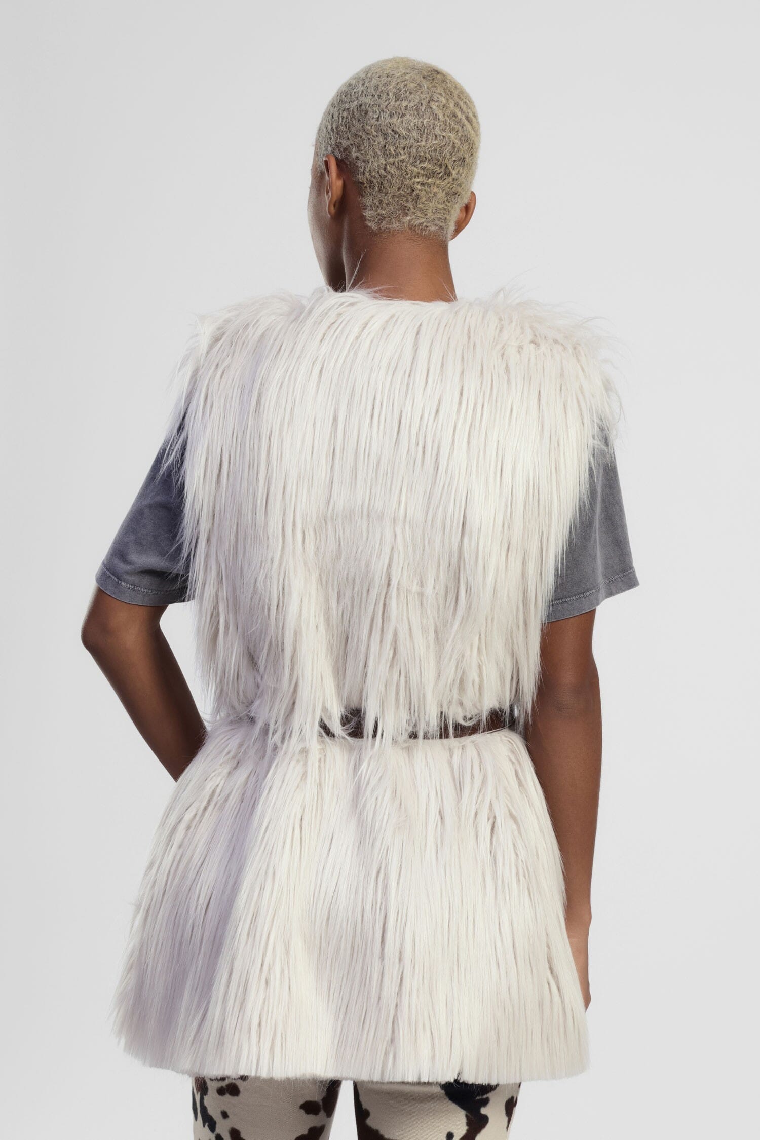 Eco-Fur Senza Maniche Con Cintura E Fodera Animalier Dixie