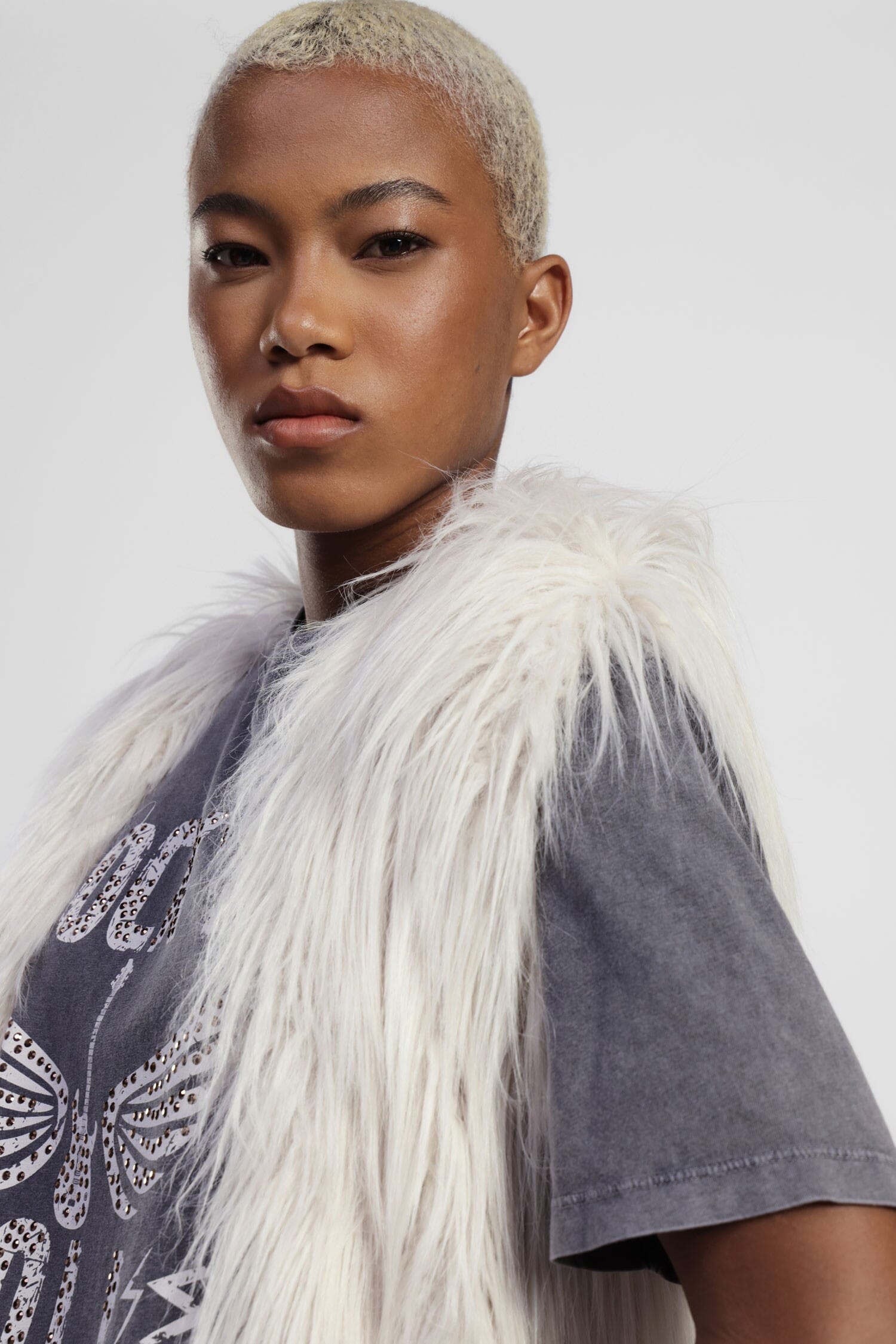 Eco-Fur Senza Maniche Con Cintura E Fodera Animalier Dixie