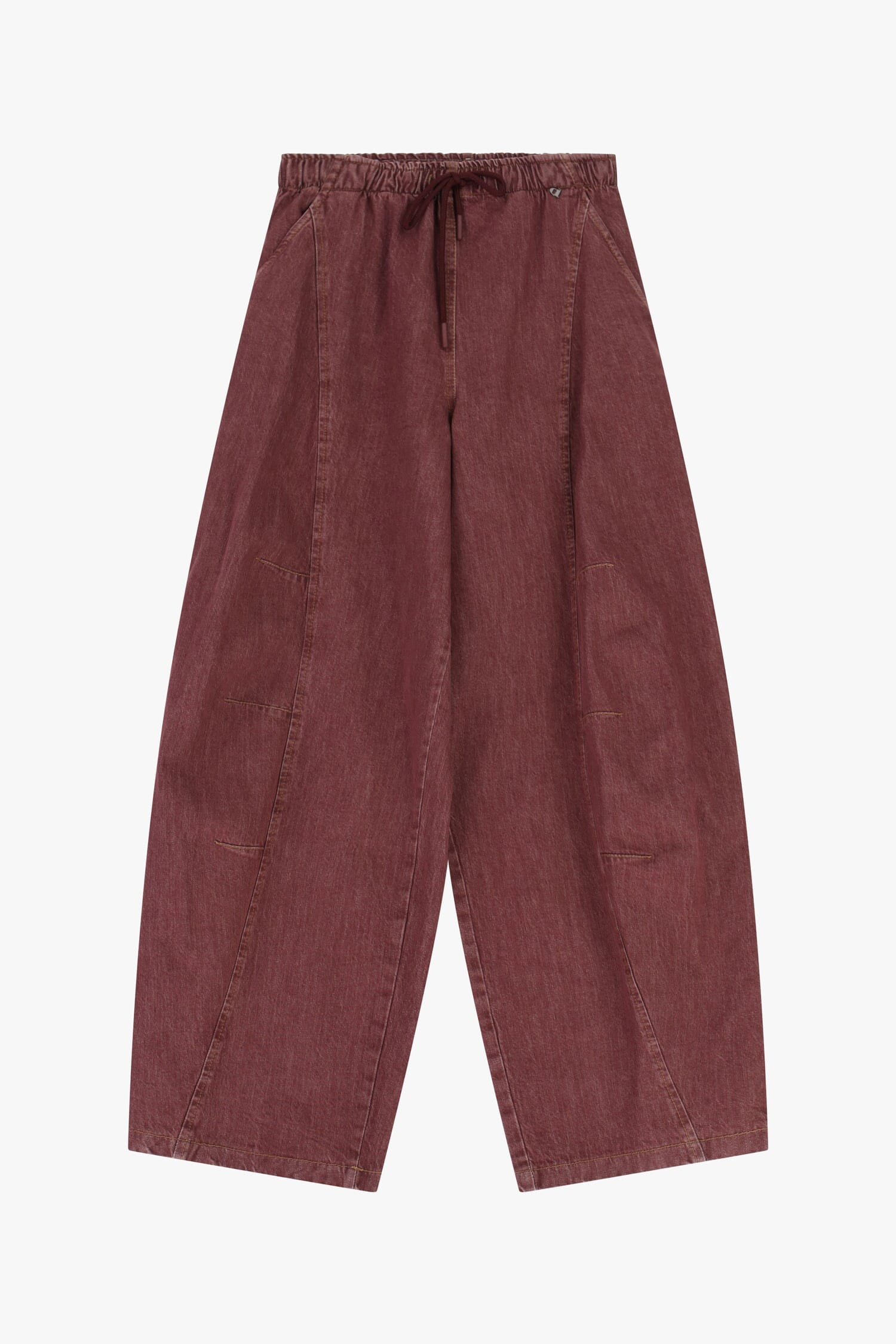 Pantaloni Palazzo Vita Elasticizzata Con Cuciture A Vista Dixie