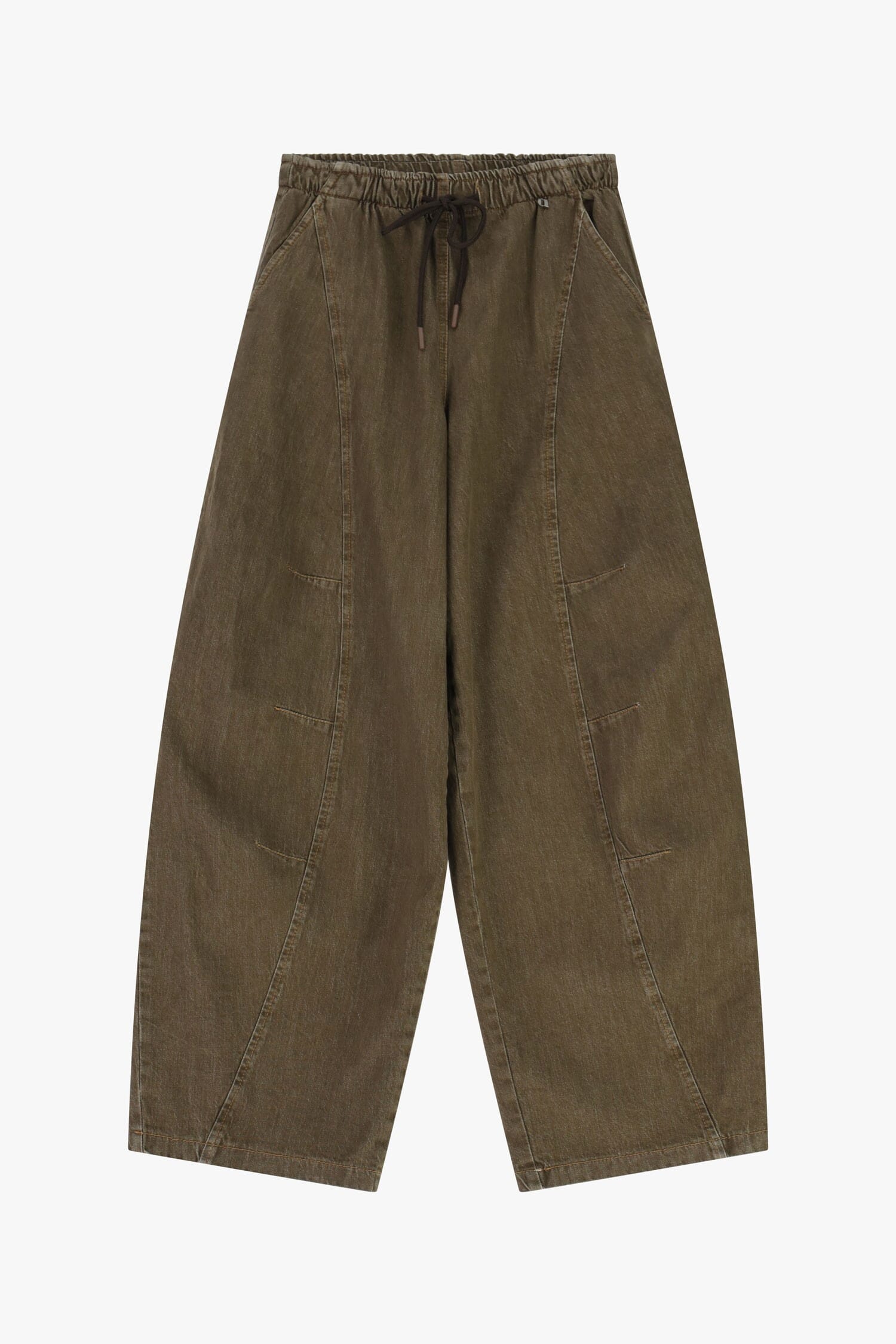 Pantaloni Palazzo Vita Elasticizzata Con Cuciture A Vista Dixie