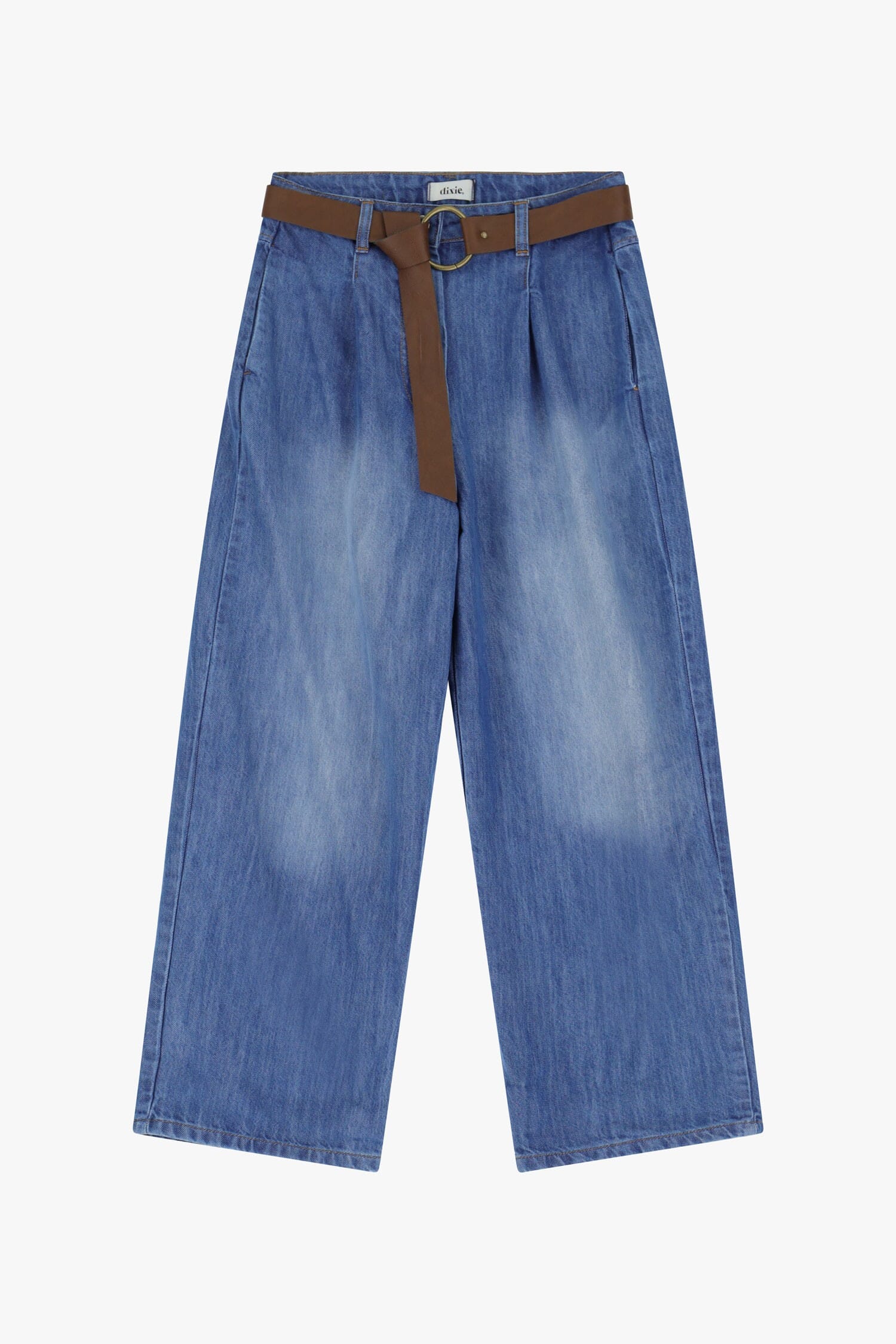 Jeans Cropped A Gamba Larga E Cintura Dixie