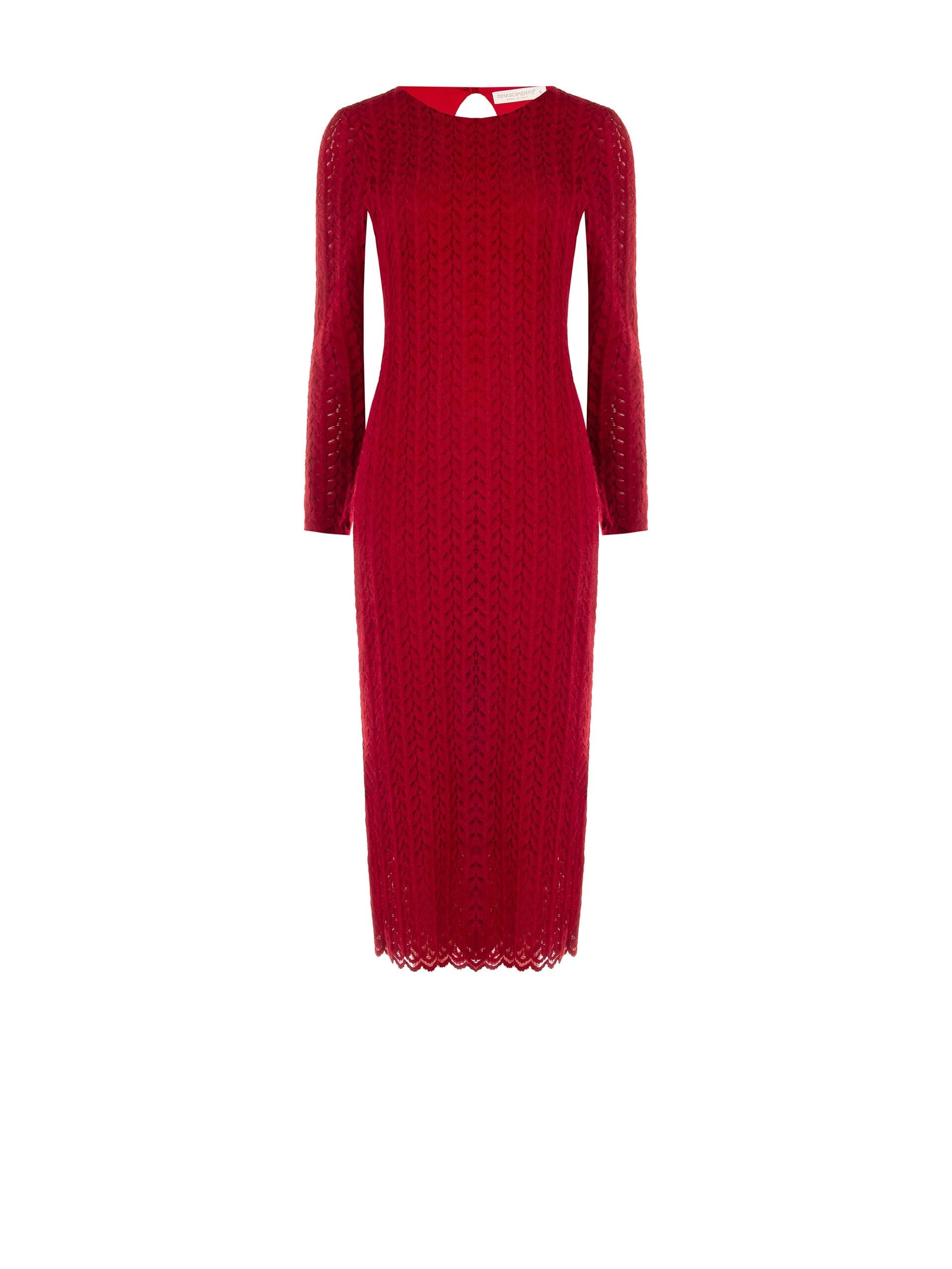Abito Lungo A Tubino In Maglia Intrecciata E Traforata Rinascimento