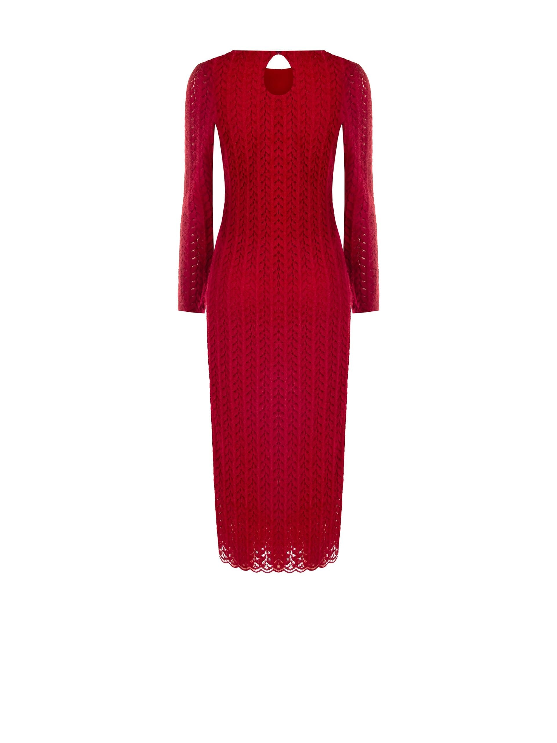 Abito Lungo A Tubino In Maglia Intrecciata E Traforata Rinascimento