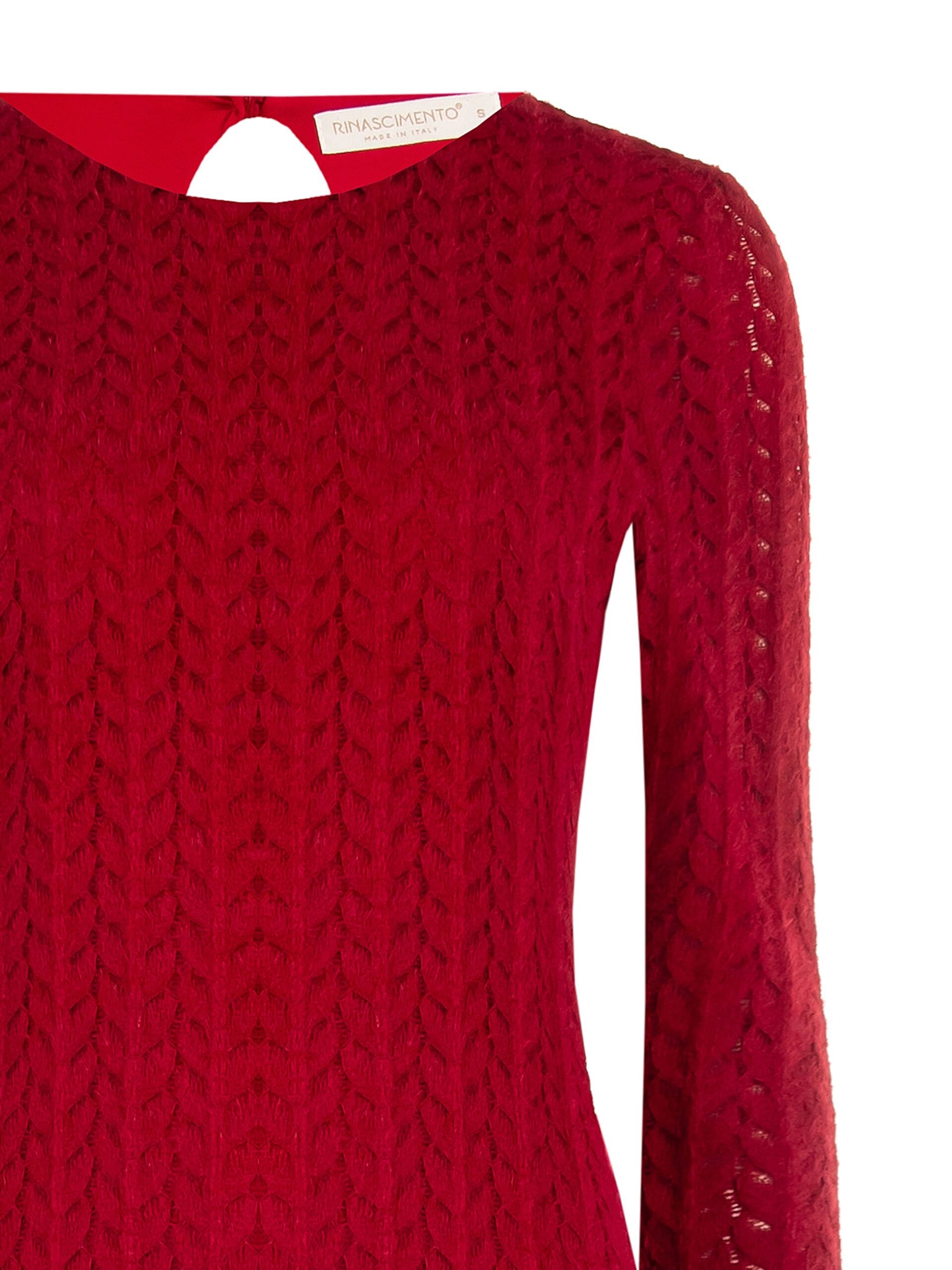 Abito Lungo A Tubino In Maglia Intrecciata E Traforata Rinascimento