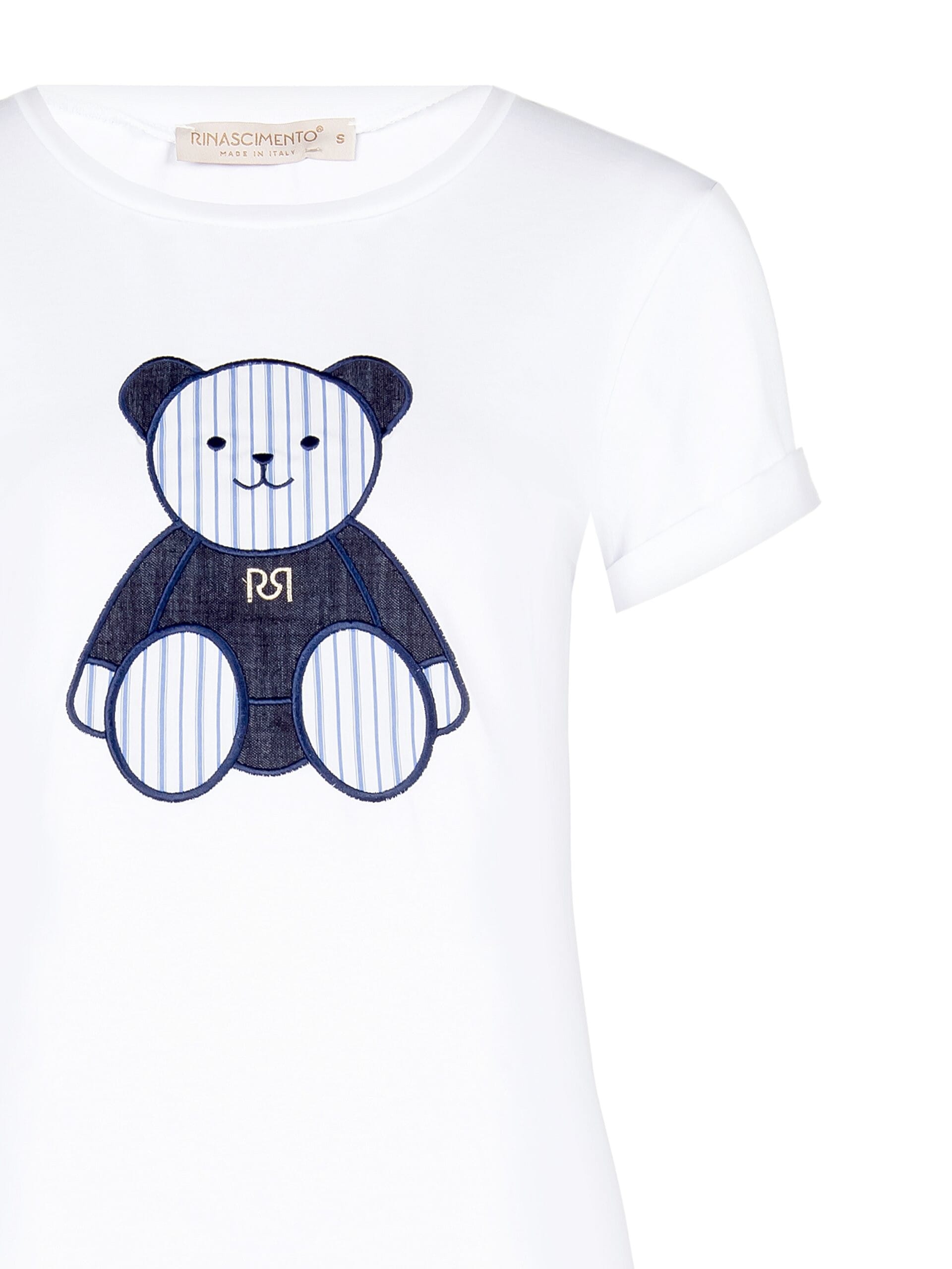 T-Shirt régulier en coton mélangé avec ours brodé Rinascimento