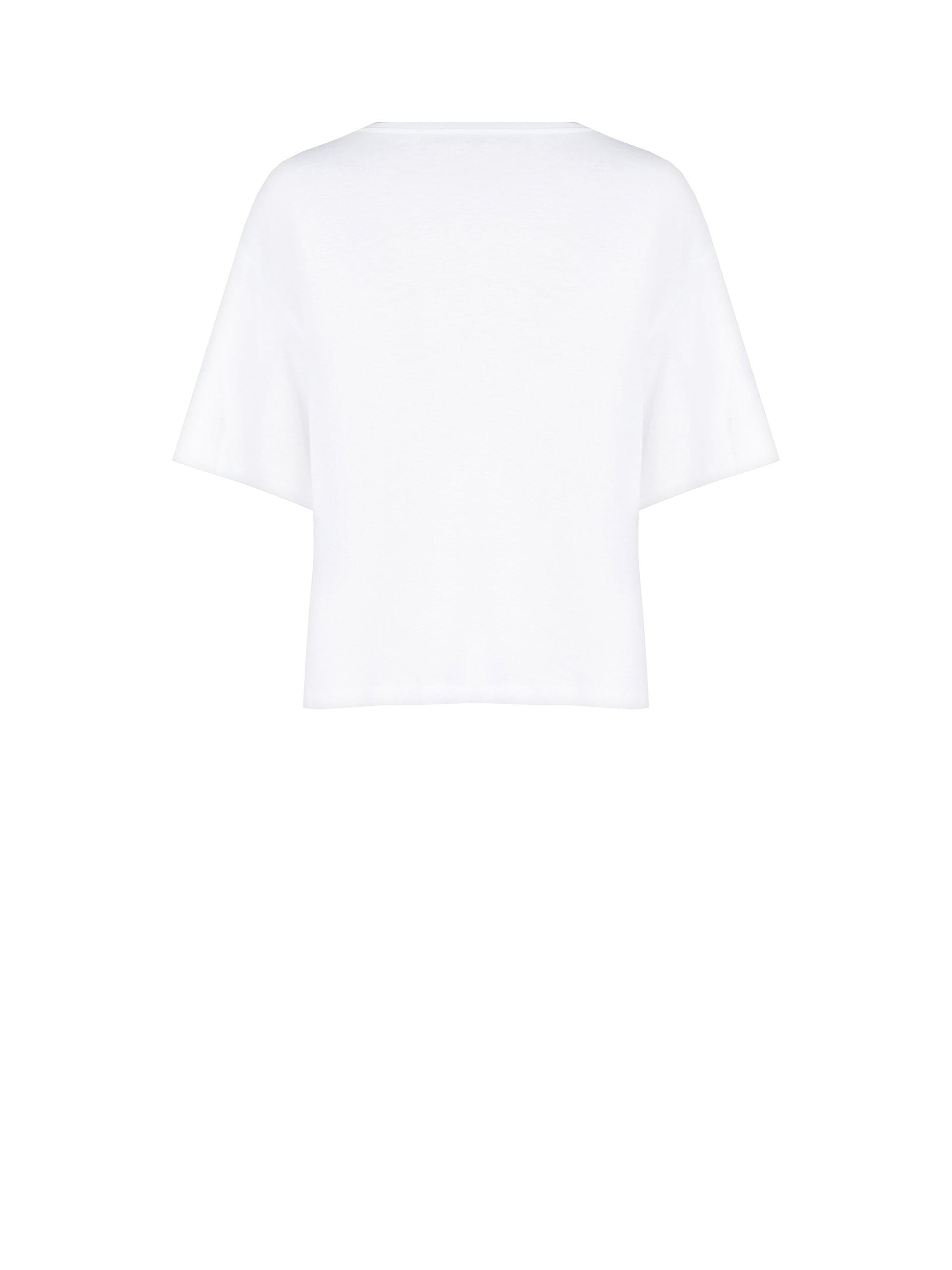 Rinascimento T-Shirt régulier en coton mélangé avec impression d'ours et détails laminés