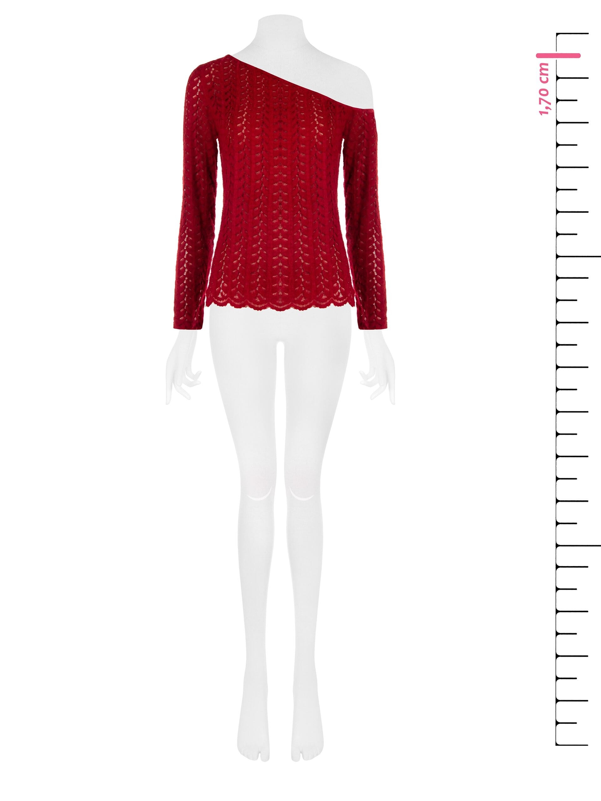 Rinascimento - Top asymétrique en maille tressée et perforée