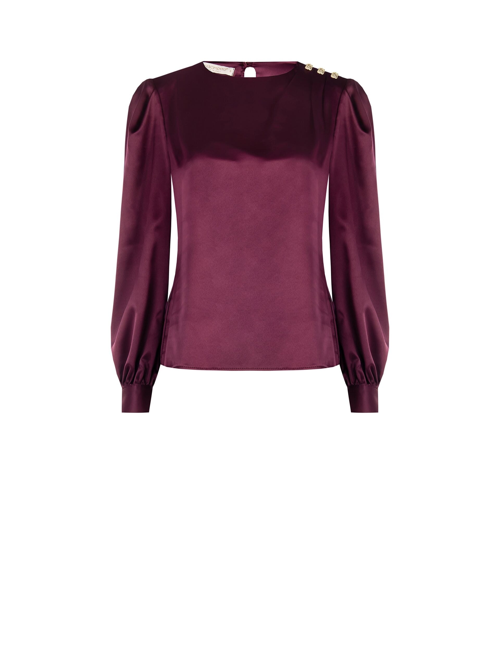 Chemisier en satin large avec bretelles, plis et boutons sur l'épaule Rinascimento