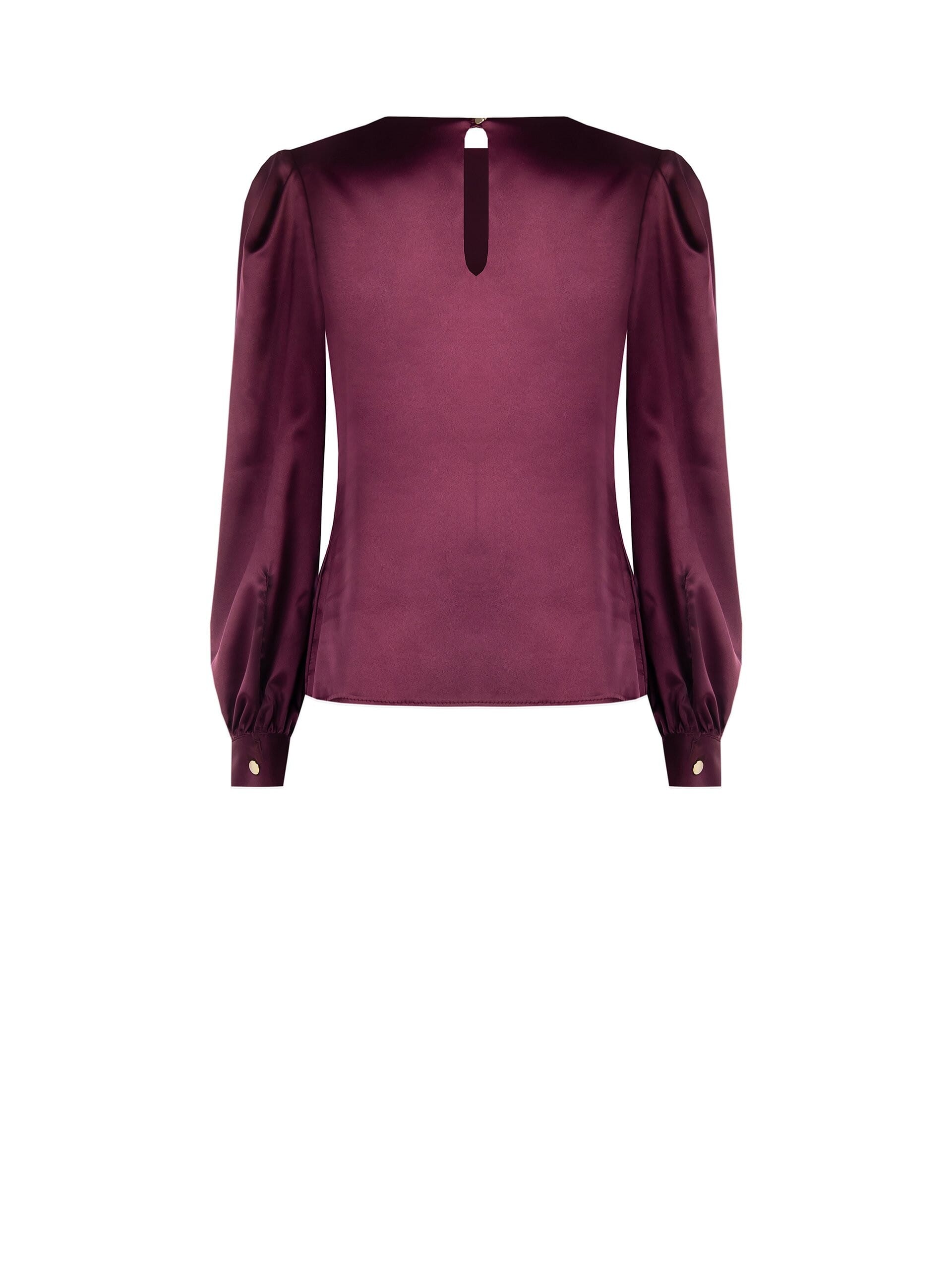 Chemisier en satin large avec bretelles, plis et boutons sur l'épaule Rinascimento