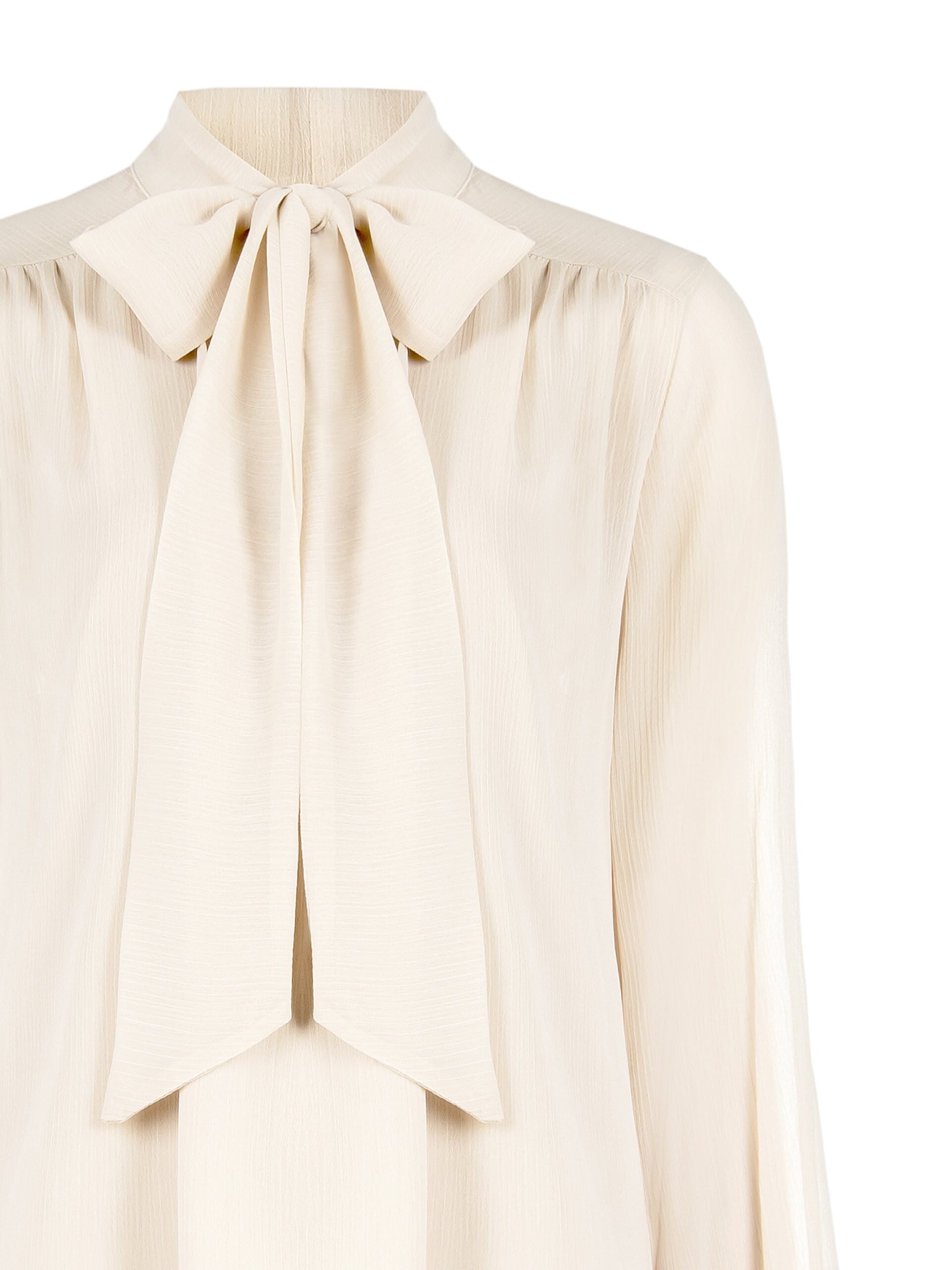 Chemisier ample et fluide en crépon avec nœud papillon et encolure en V de Rinascimento