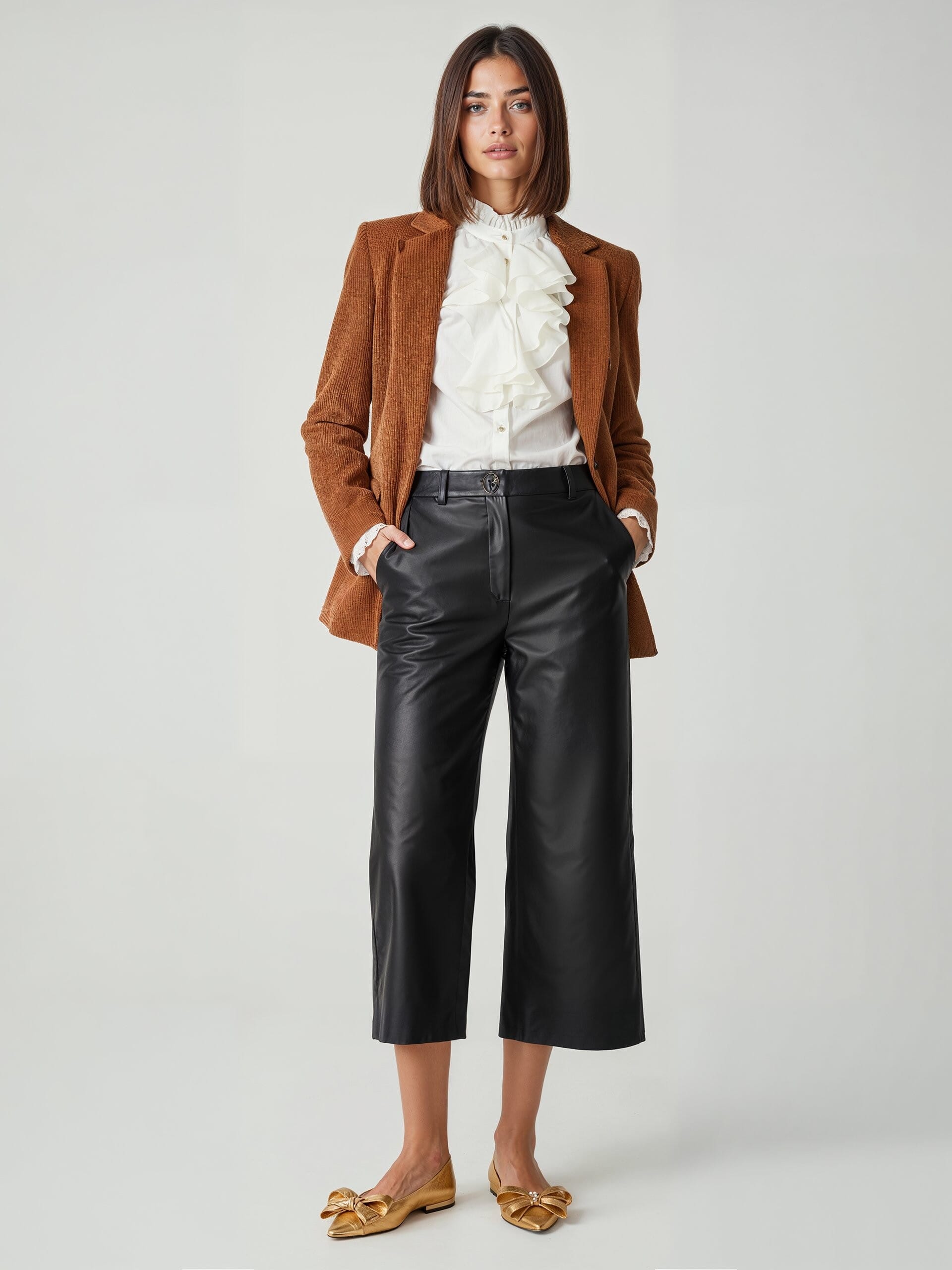 Giacca Blazer Over In Velluto A Coste Con Spacchi Laterali Rinascimento