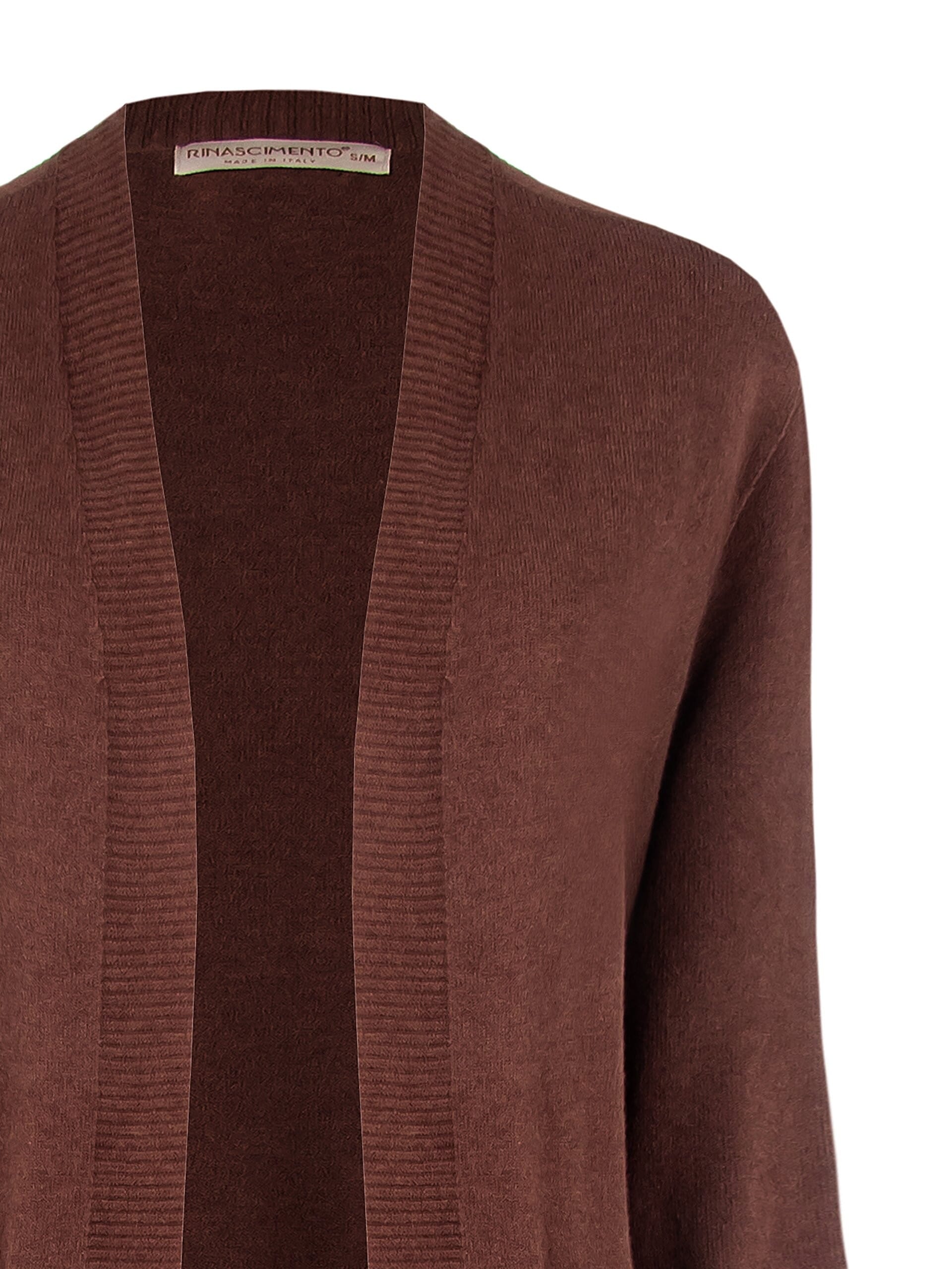 Cardigan Lungo Aperto In Maglia Con Tasche Rinascimento