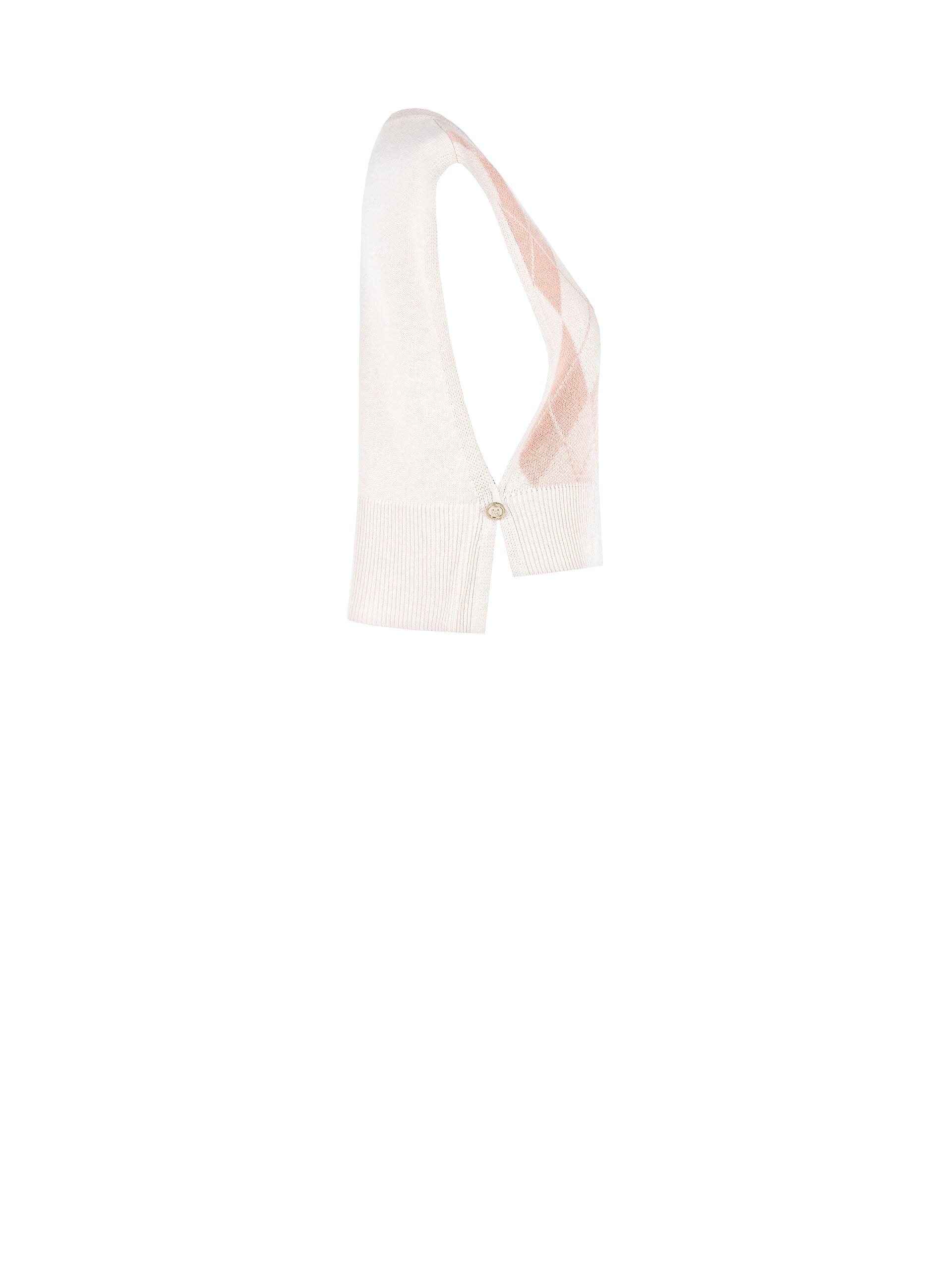 Gilet Asimmetrico In Maglia A Rombi Con Bottoni Logo Sui Fianchi Rinascimento