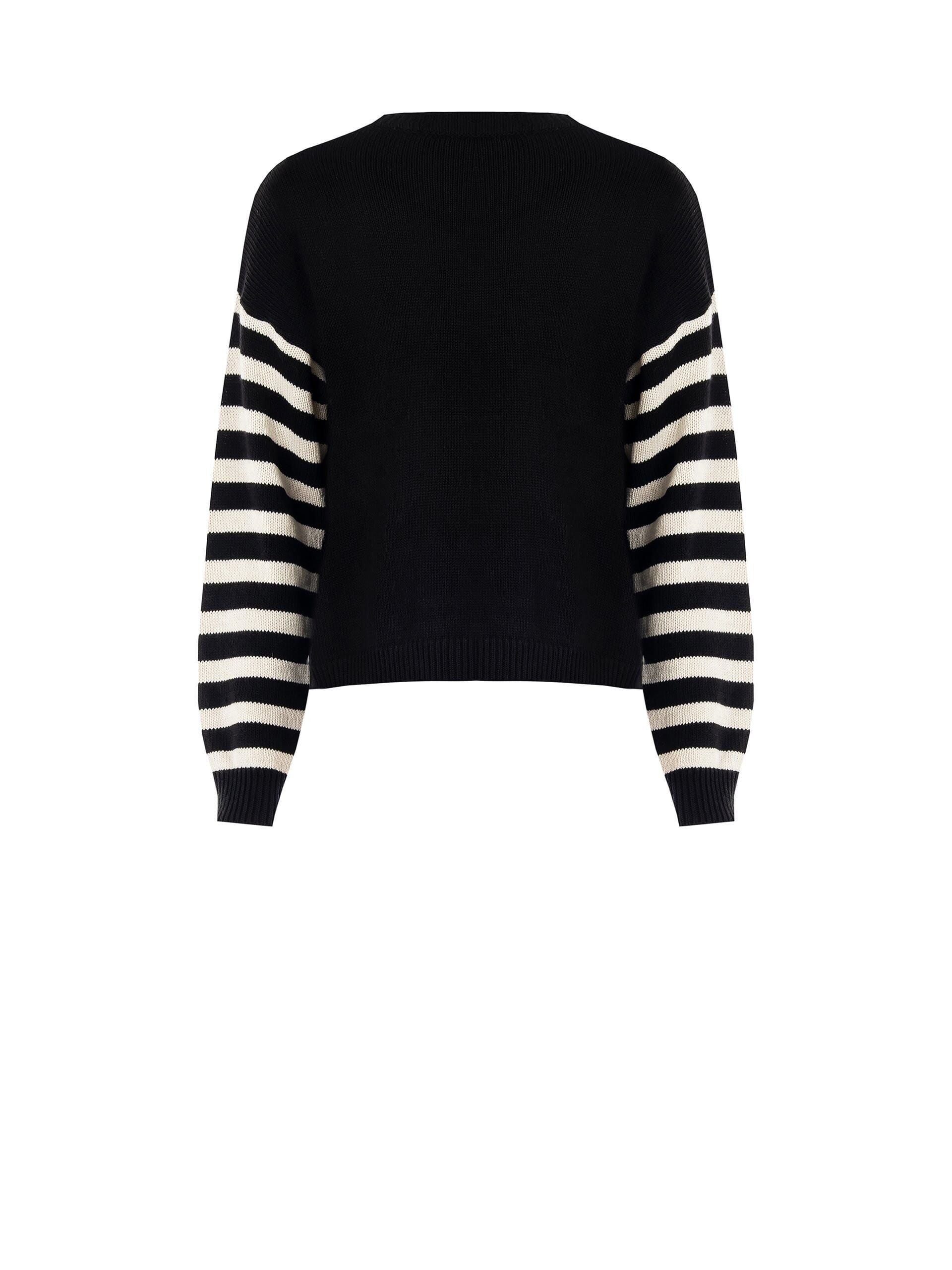 Rinascimento Cotton Blend Striped Wide Sweater