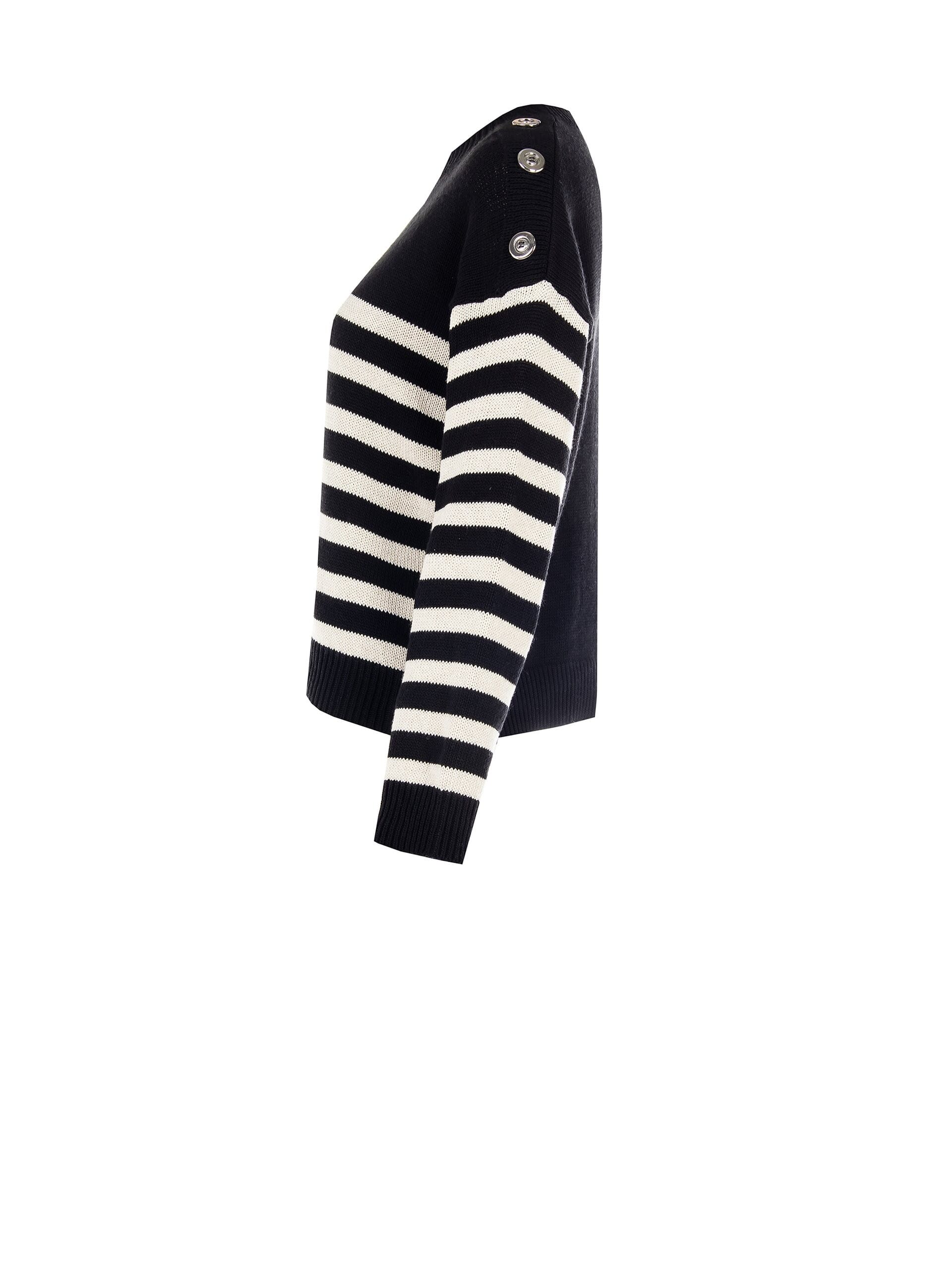 Rinascimento Cotton Blend Striped Wide Sweater