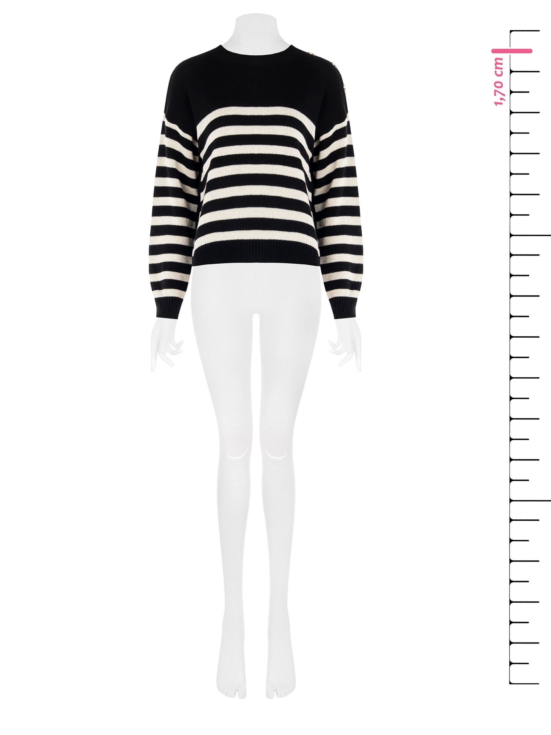Rinascimento Cotton Blend Striped Wide Sweater