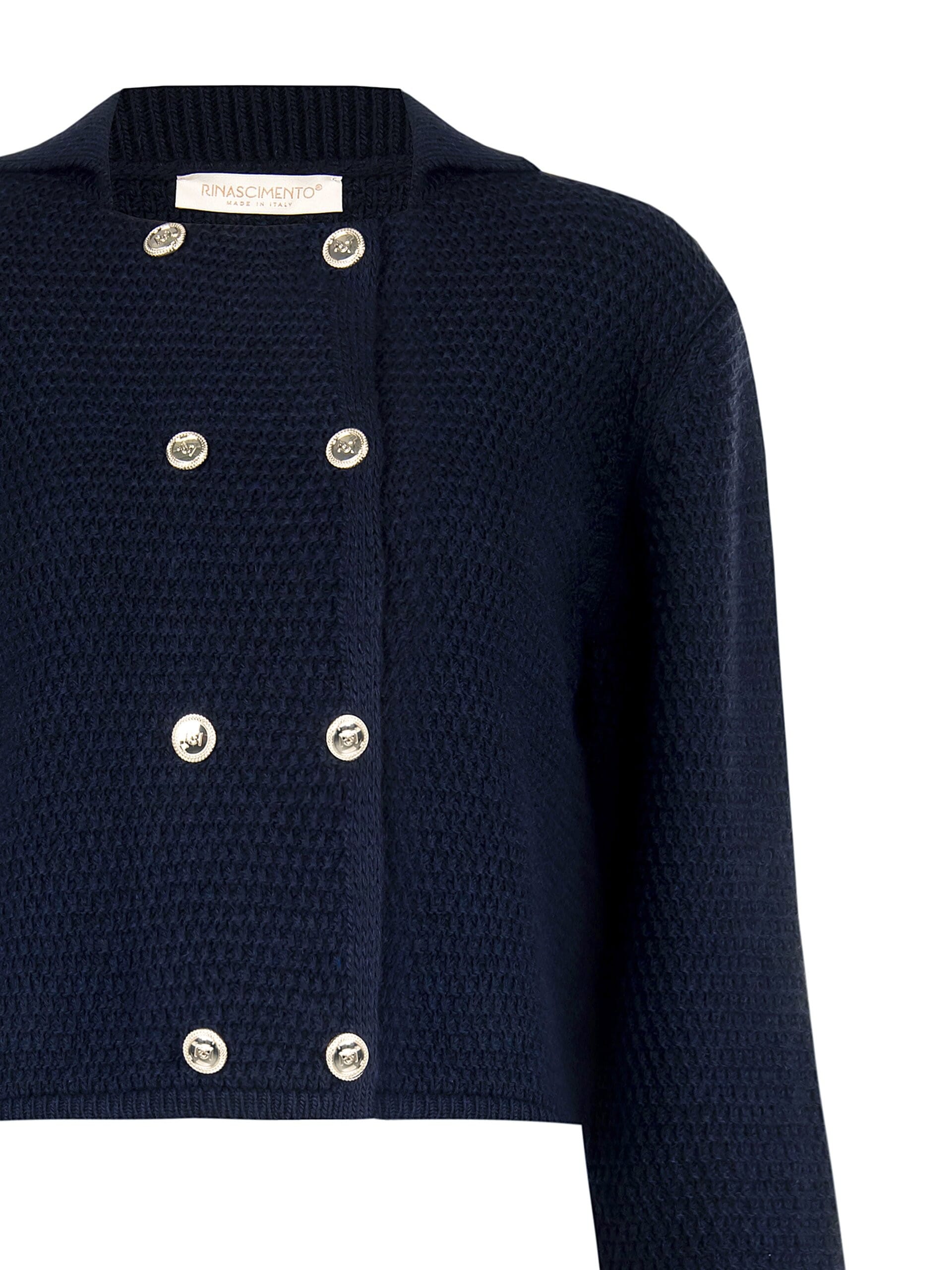 Veste courte en maille avec boutons à logo Rinascimento