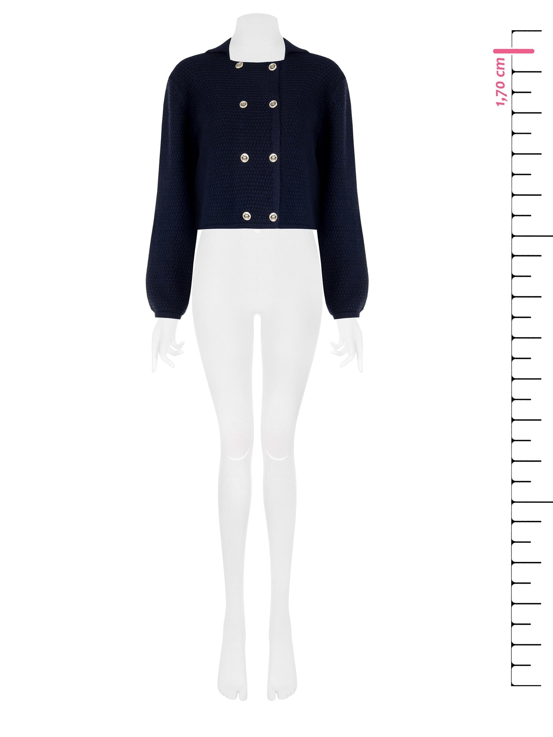 Veste courte en maille avec boutons à logo Rinascimento