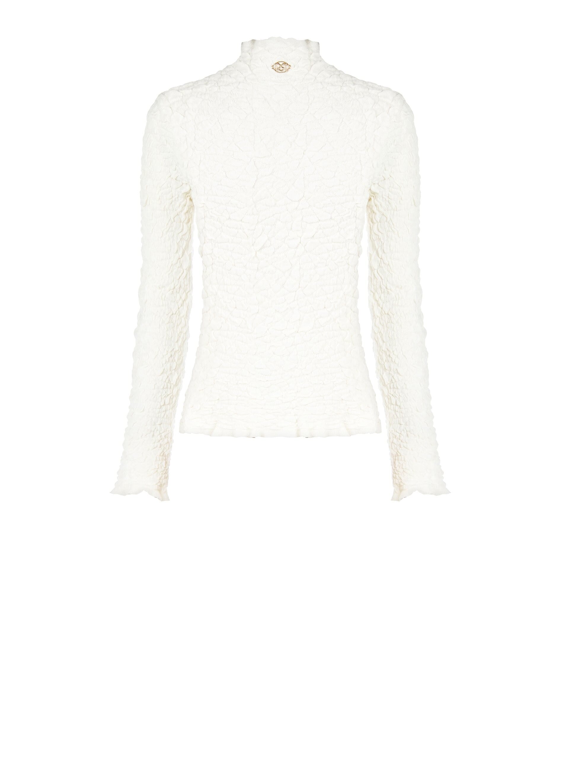 Maglione In Misto Cotone Con Trama In Rilievo E Rouches Rinascimento