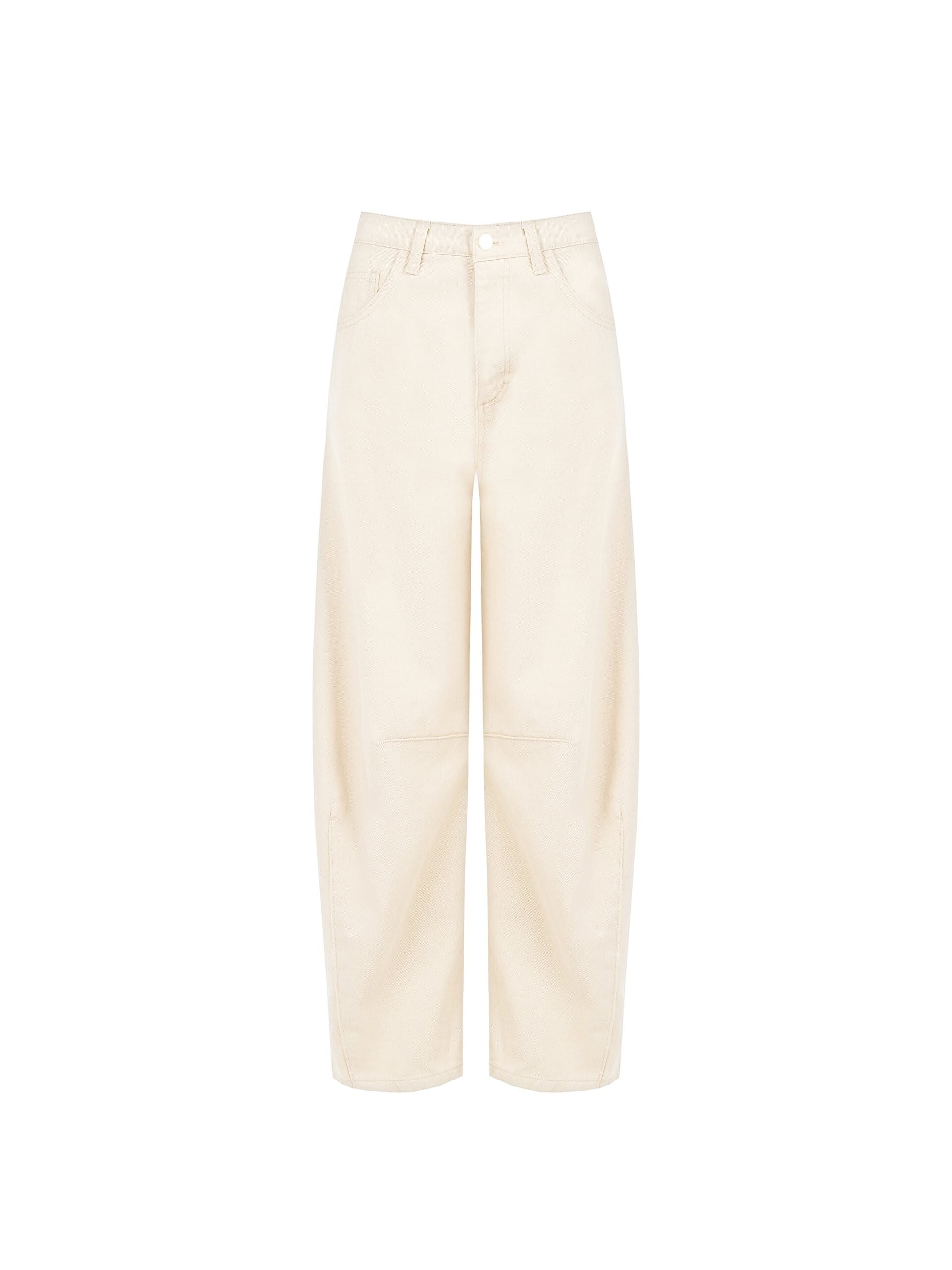 Pantaloni In Drill Di Cotone Balloon Con Bottone Logo RR Rinascimento