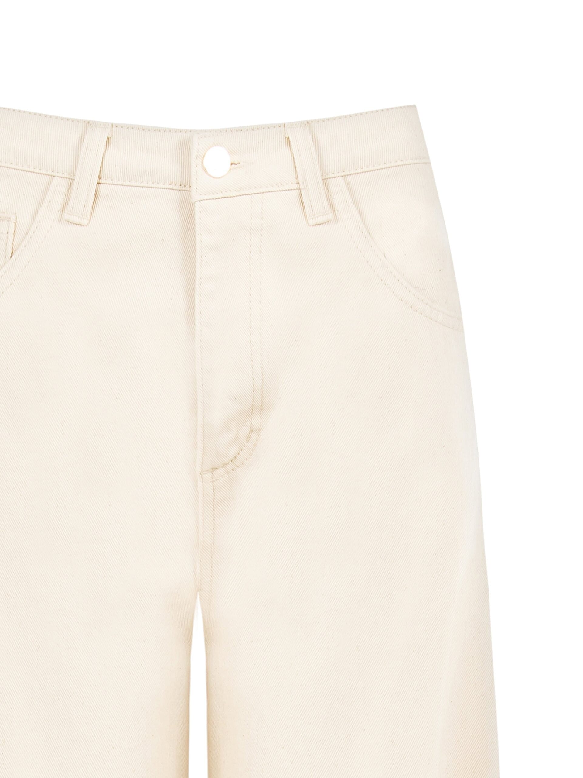 Pantaloni In Drill Di Cotone Balloon Con Bottone Logo RR Rinascimento