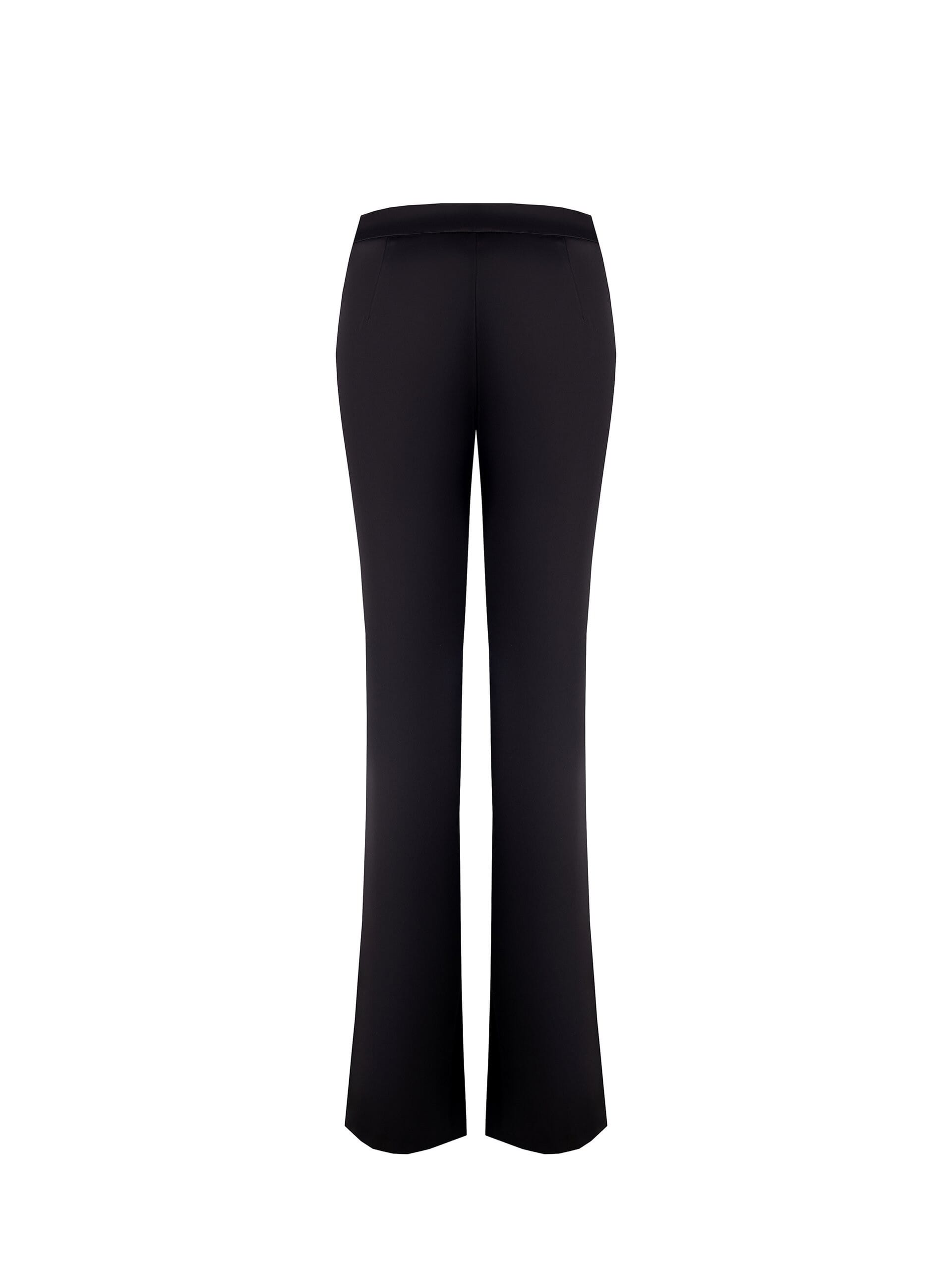 Pantalon droit en satin avec fermeture éclair latérale Rinascimento