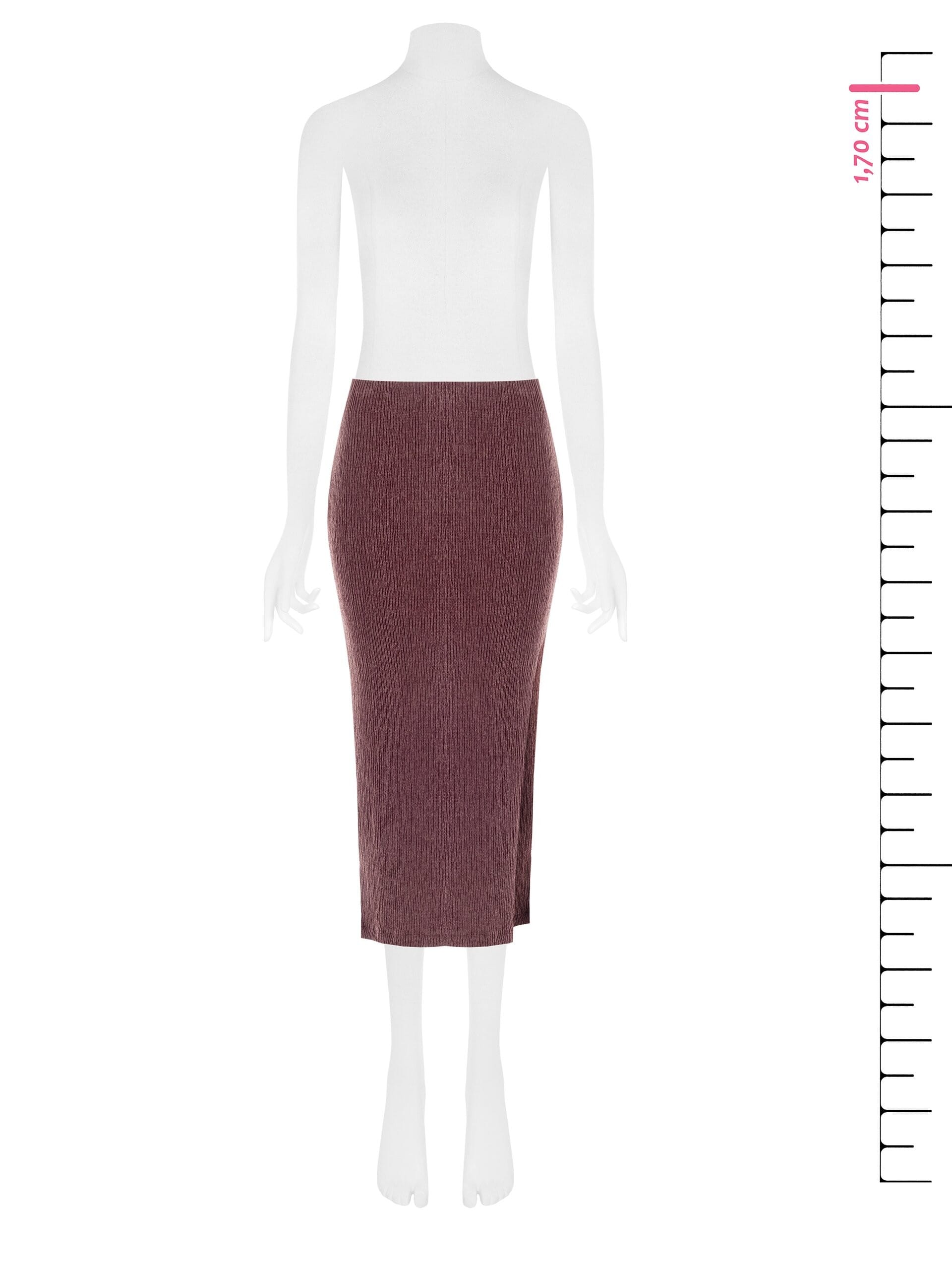 Jupe crayon en tissu côtelé gaufré avec fente latérale Rinascimento