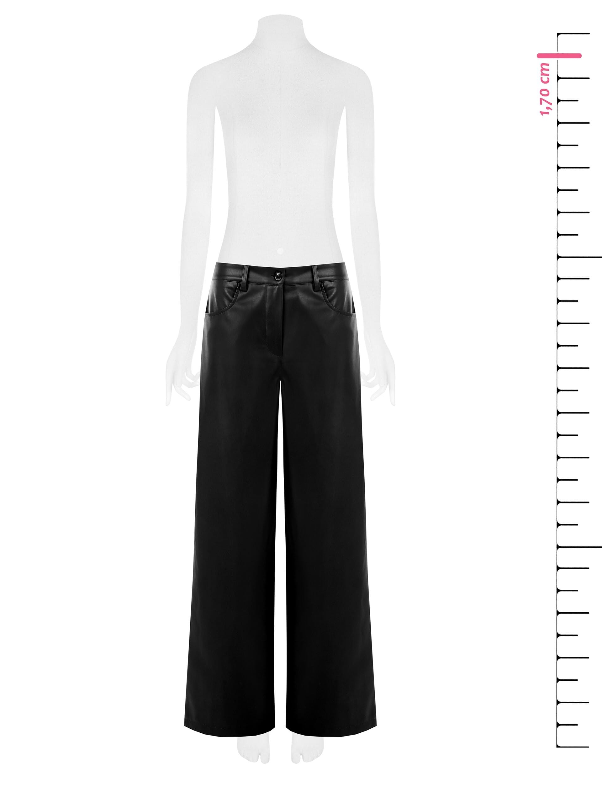 Pantaloni Palazzo Extra Larghi In Similpelle Rinascimento