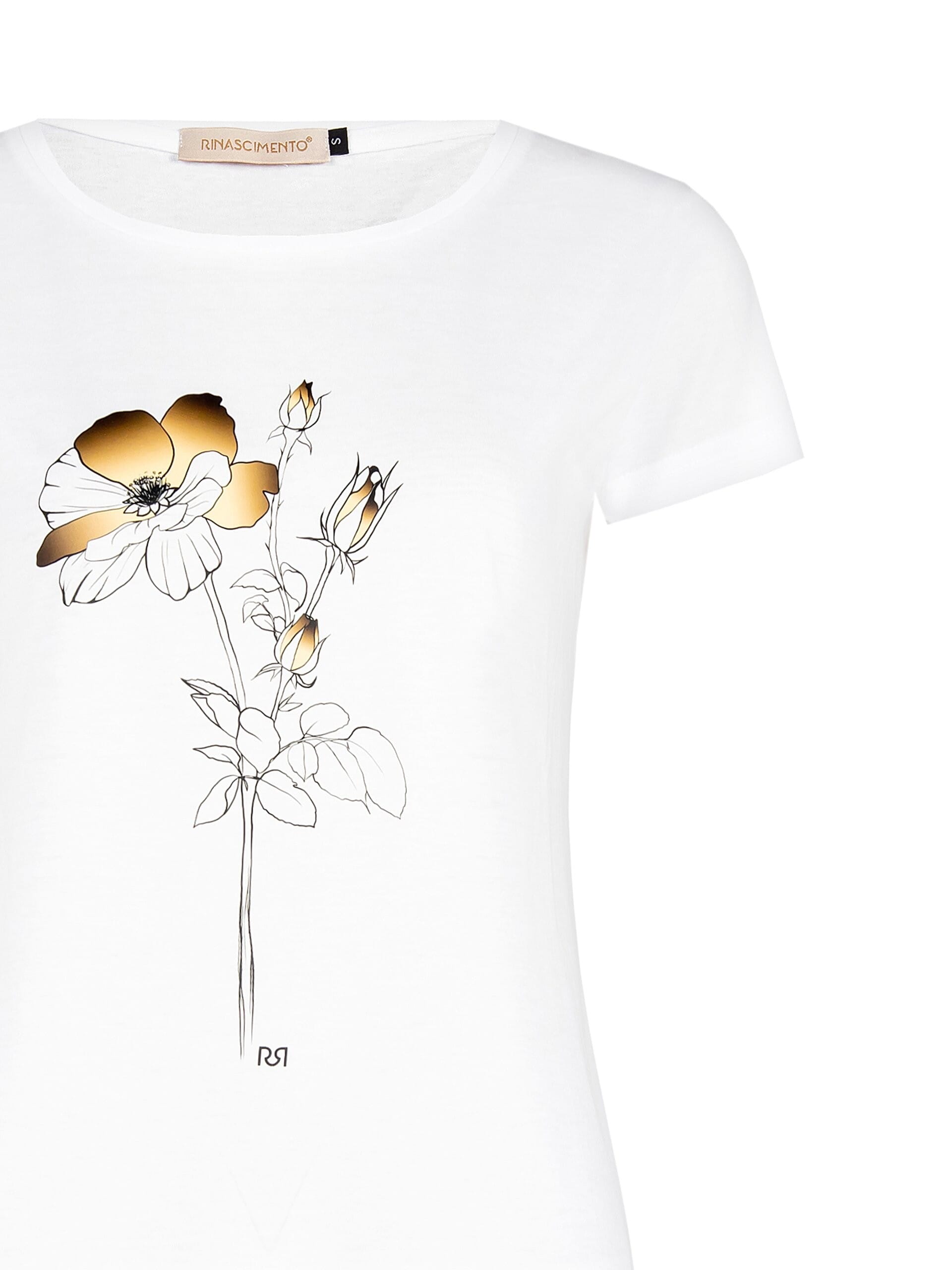 Straight Cotton Print T-Shirt Pink Rinascimento