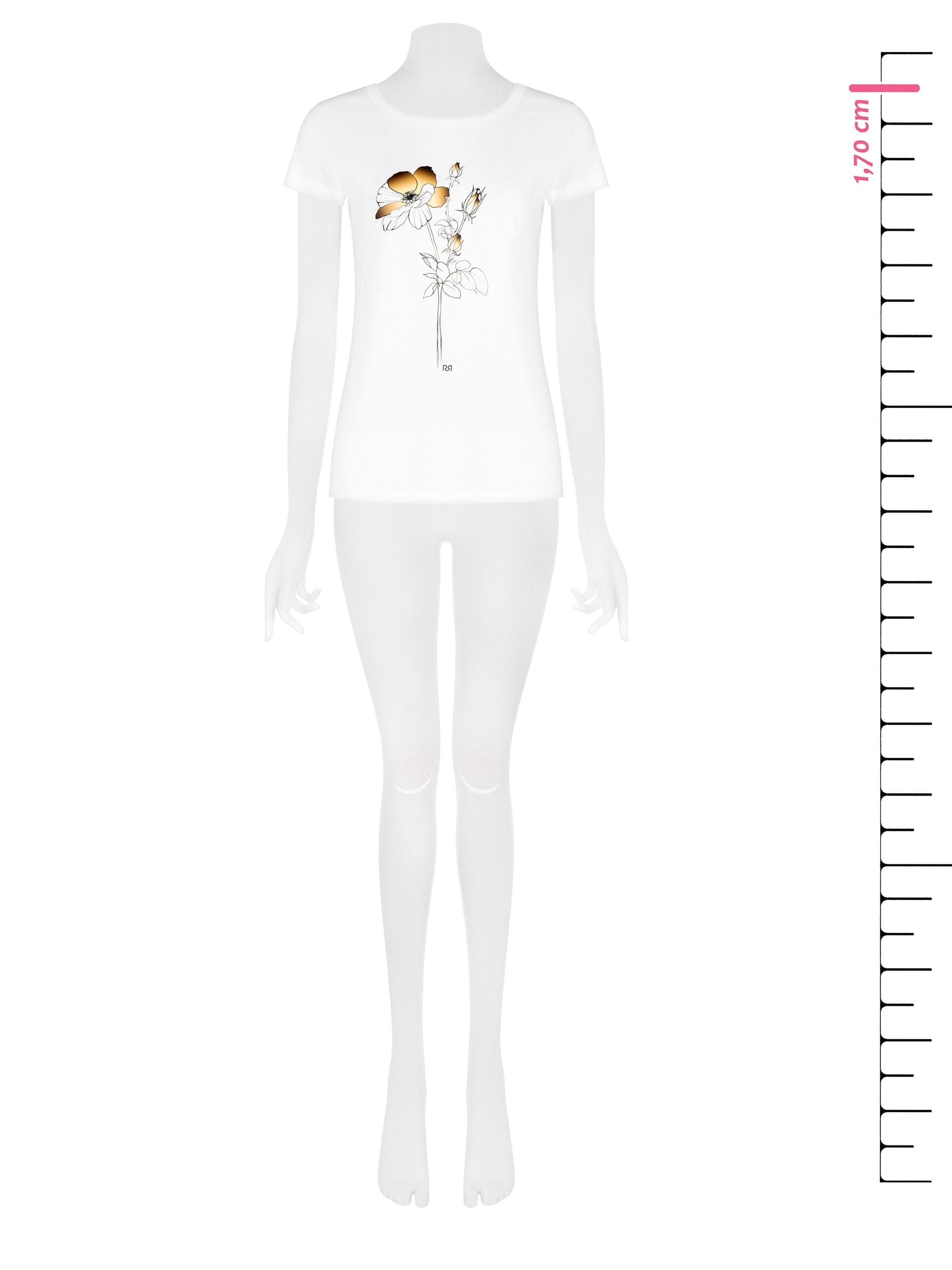 Straight Cotton Print T-Shirt Pink Rinascimento