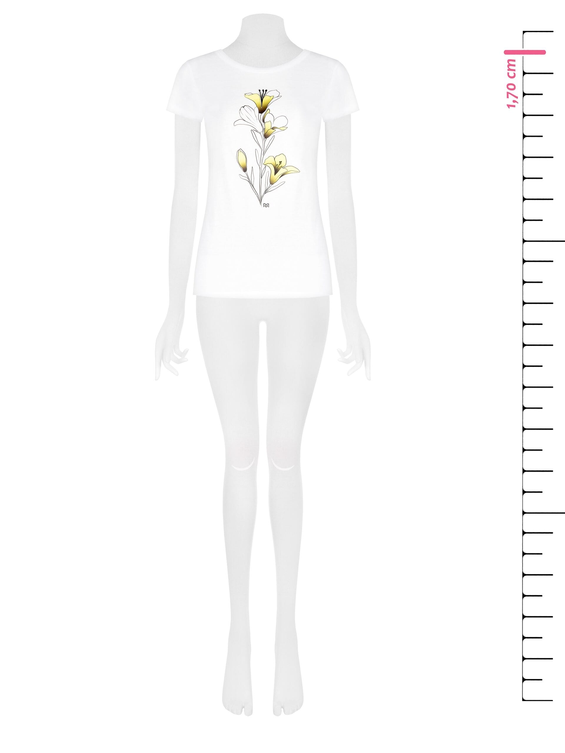 Straight Cotton Lily Print T-Shirt Rinascimento