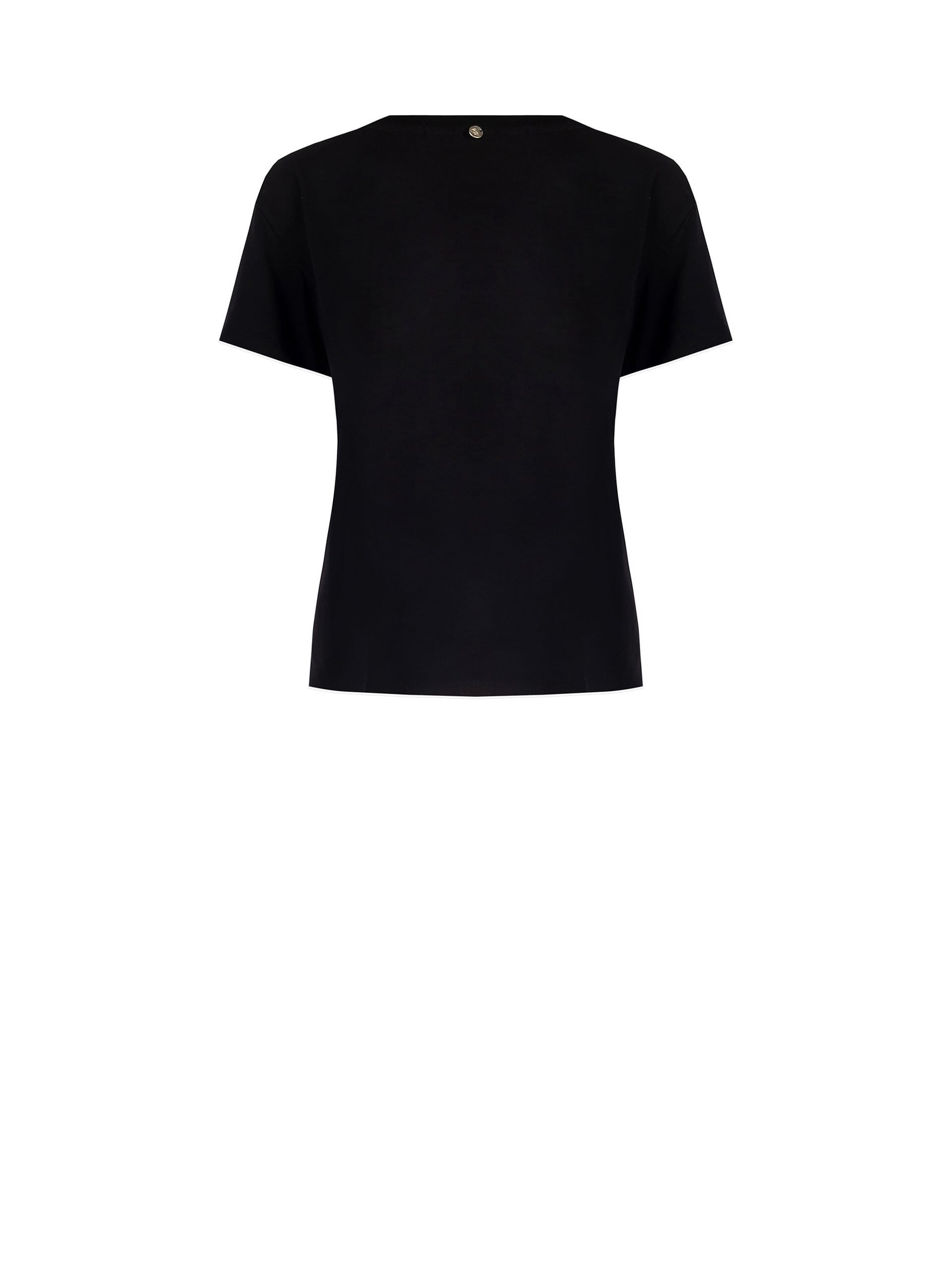 T-Shirt Regular In Cotone Con Applicazione In Paillettes E Perline Rinascimento