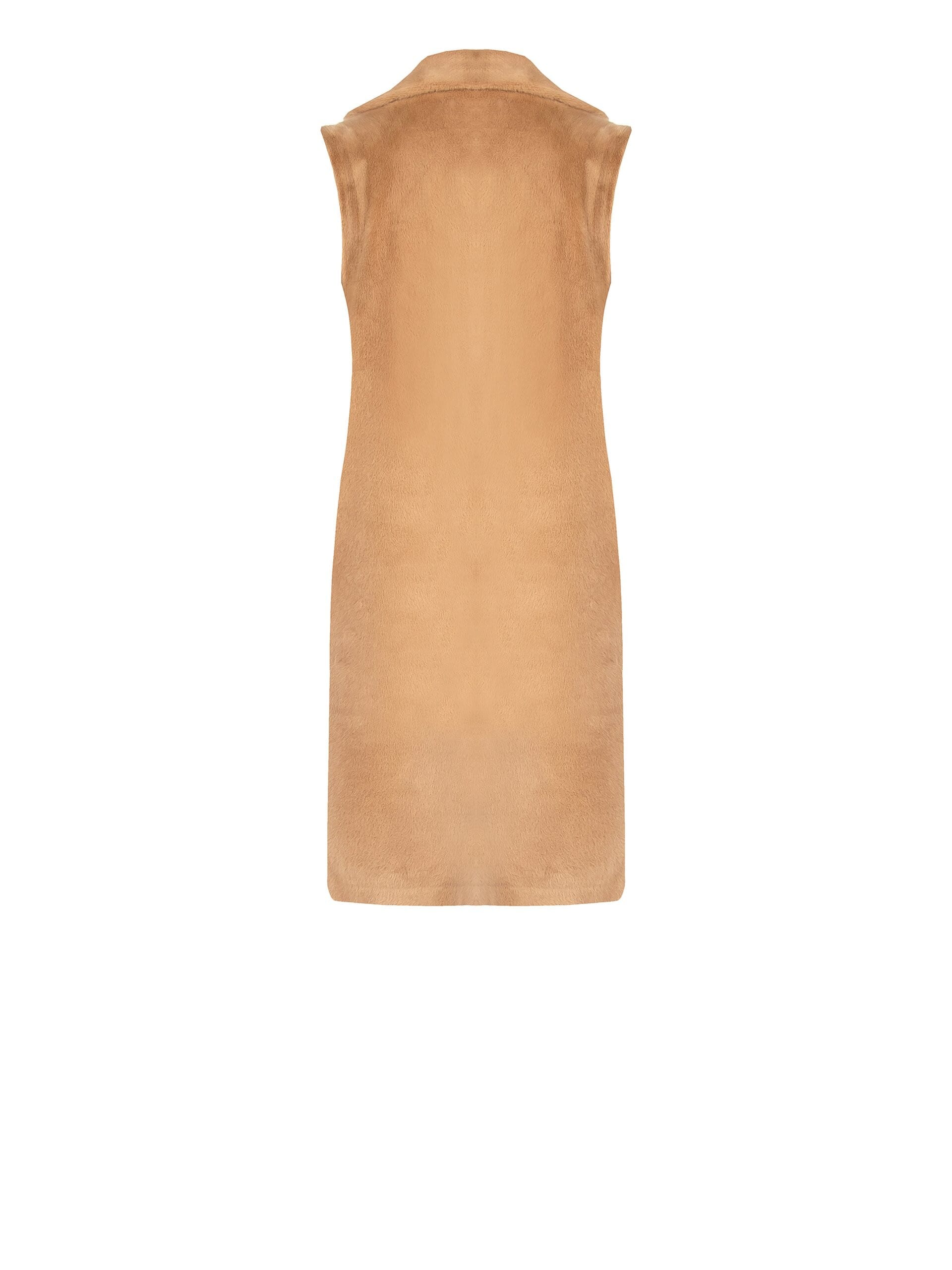 Rinascimento Manteau long sans manches et en daim avec fourrure synthétique réversible