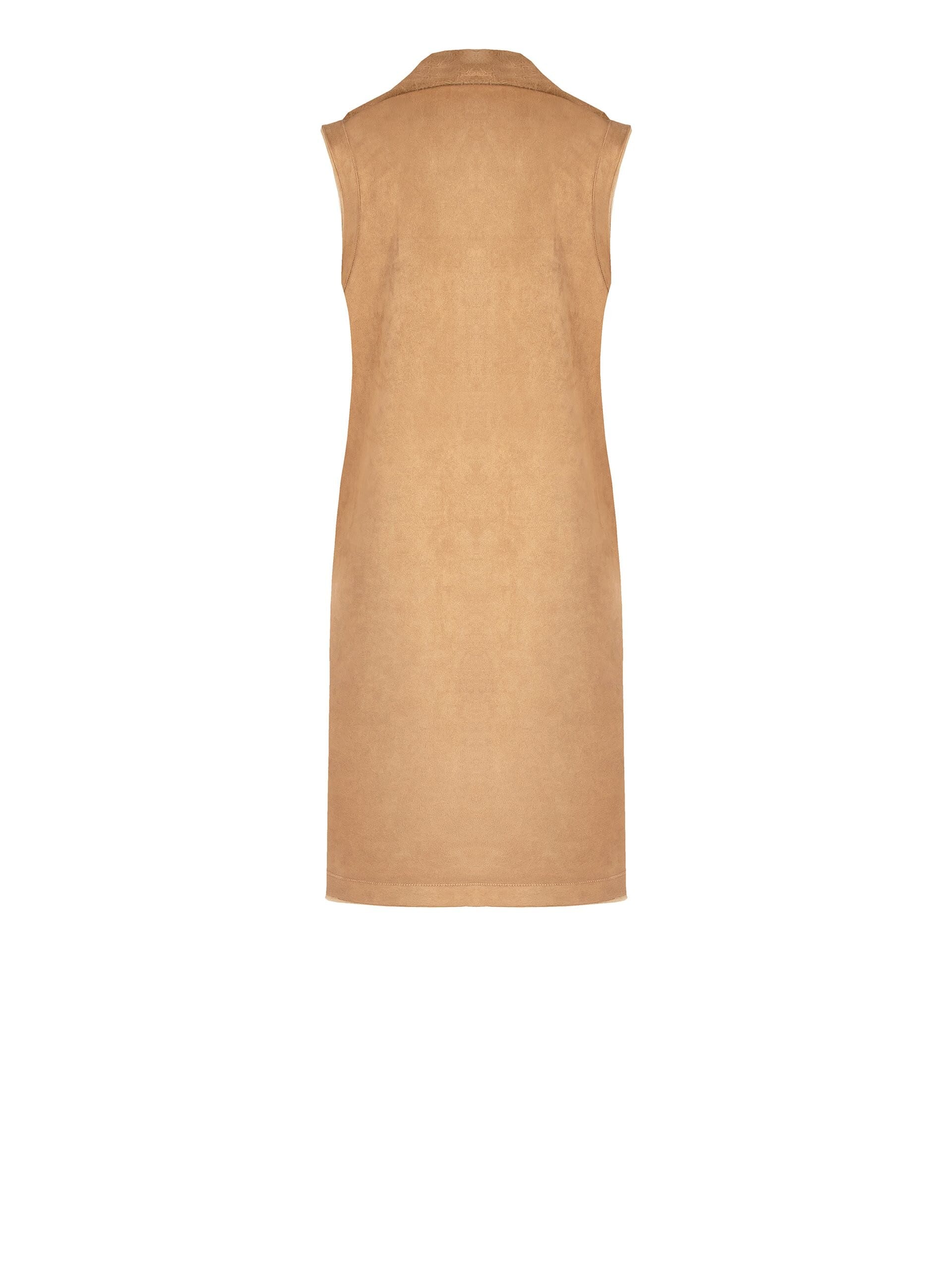 Rinascimento Manteau long sans manches et en daim avec fourrure synthétique réversible