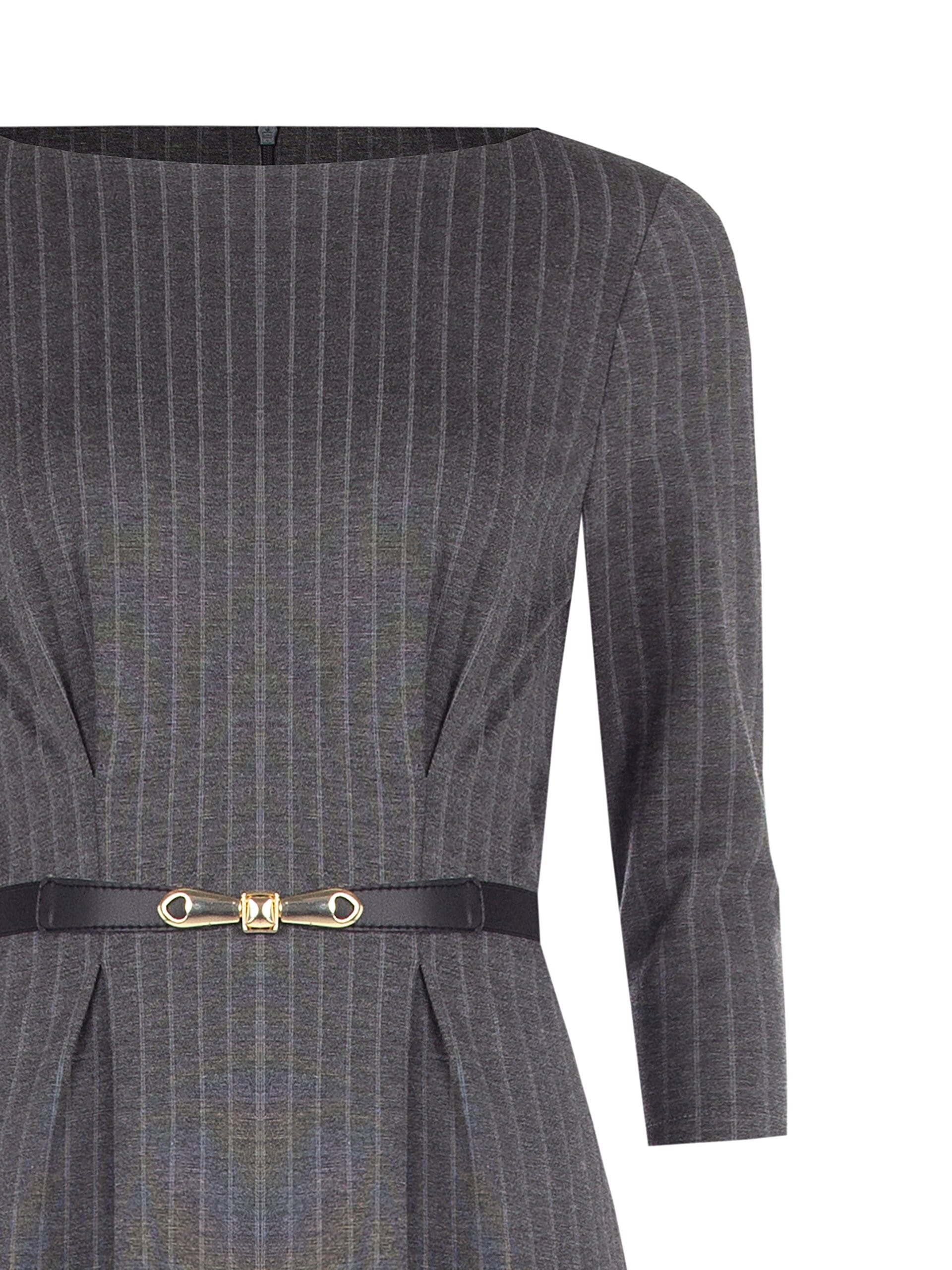 Abito Corto In Punto Milano Gessato Con Cintura Elastica Abbinata Rinascimento