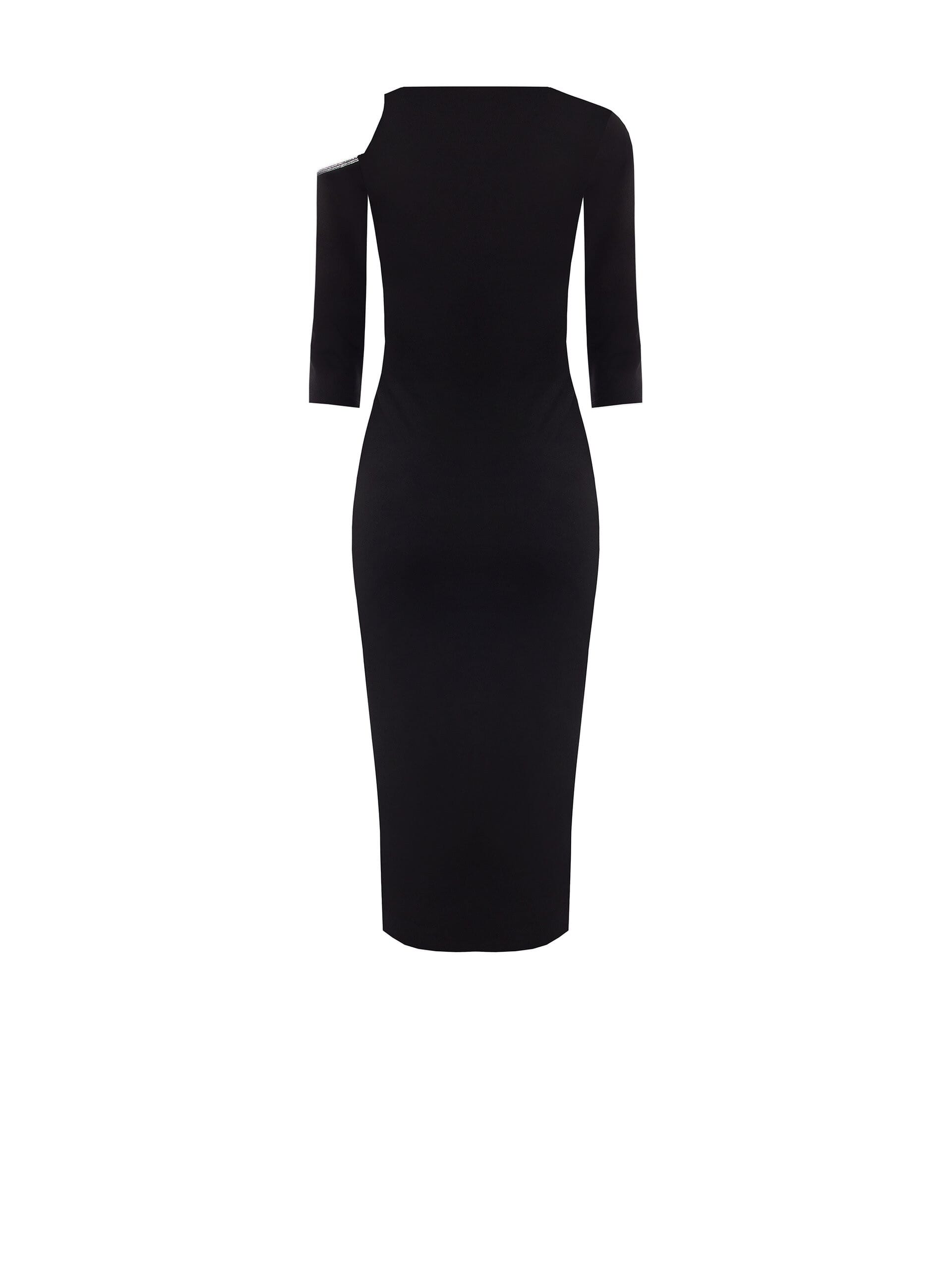 Abito A Tubino Con Scollo Asimmetrico Decorato Di Strass E Spacco Sul Davanti Rinascimento