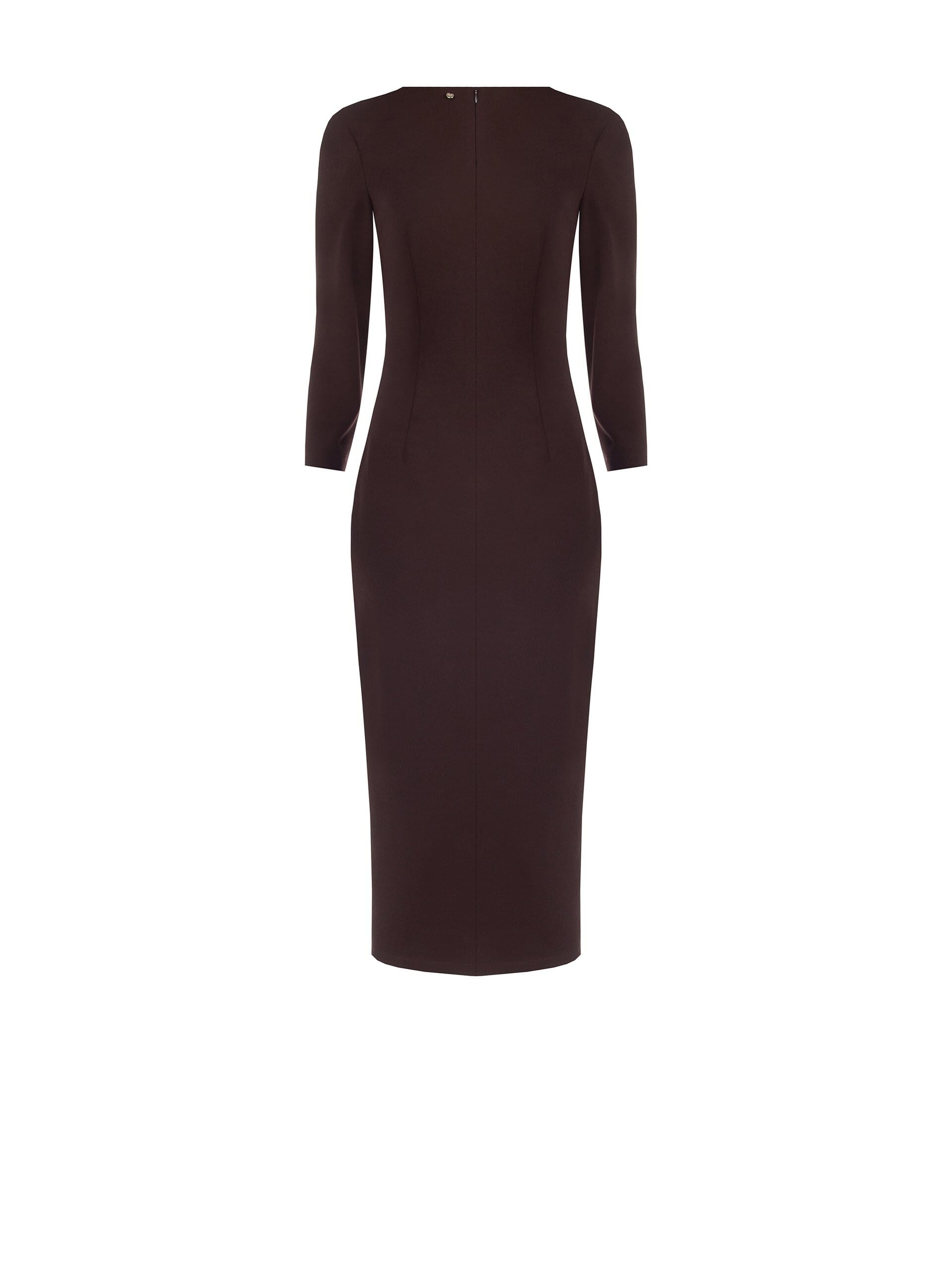 Abito Aderente In Scuba Crepe Annodato Su Un Fianco E Con Spacco Davanti Rinascimento