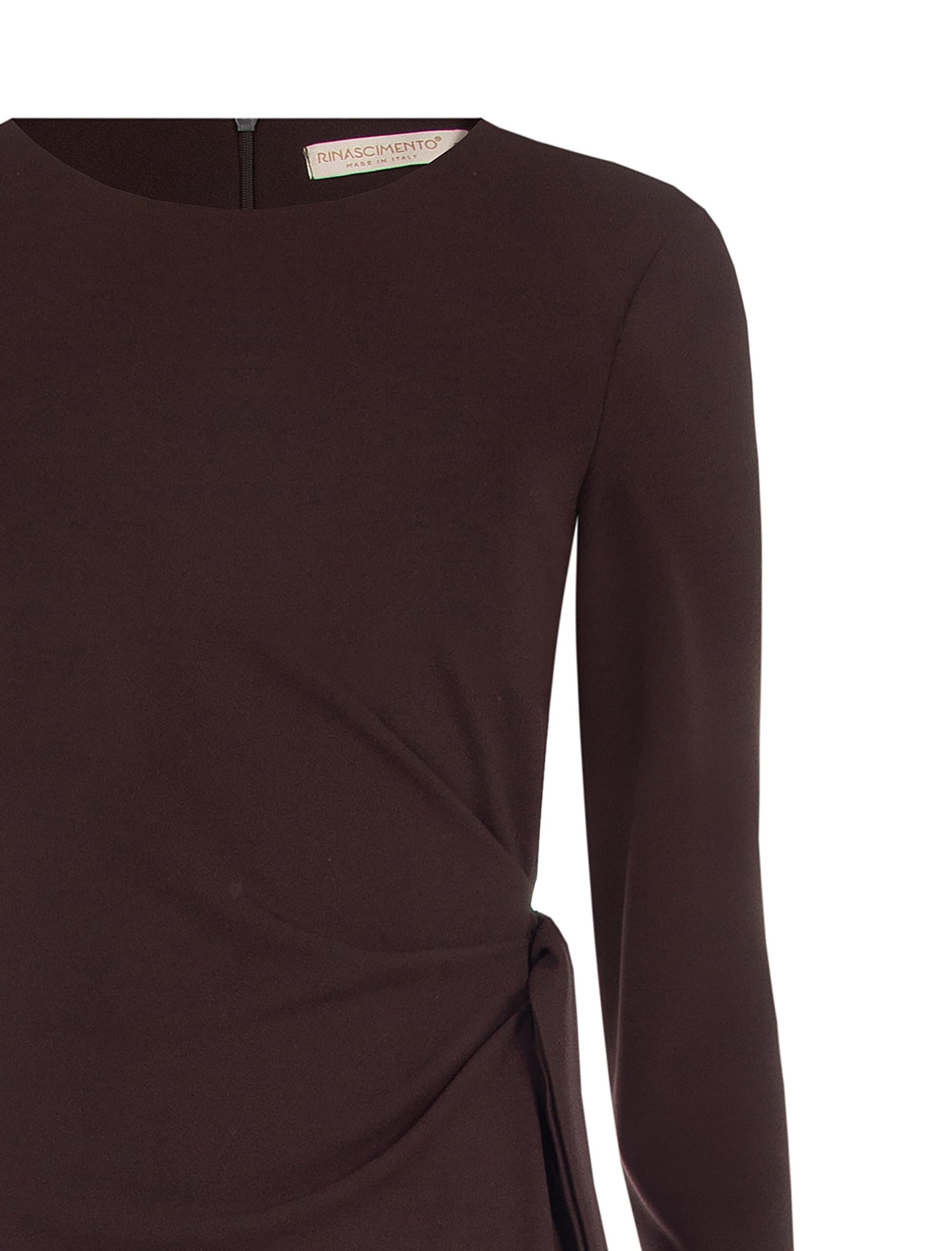 Abito Aderente In Scuba Crepe Annodato Su Un Fianco E Con Spacco Davanti Rinascimento