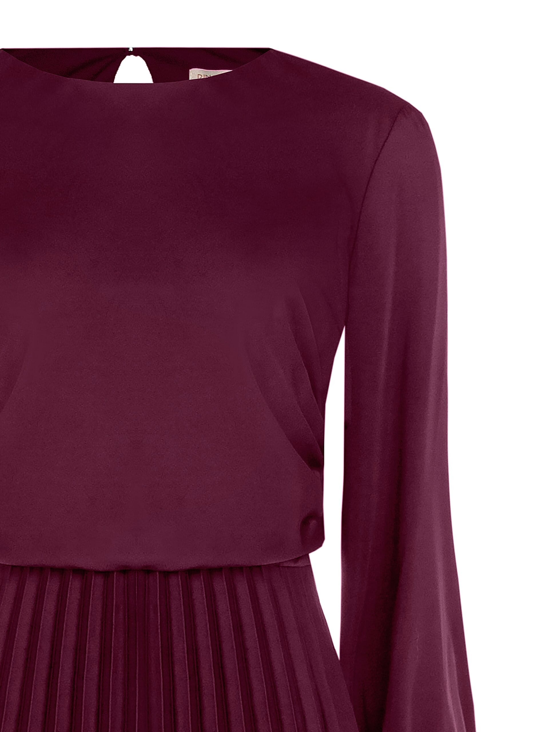 Abito Midi Plissé In Raso Arricciato Sui Fianchi Rinascimento